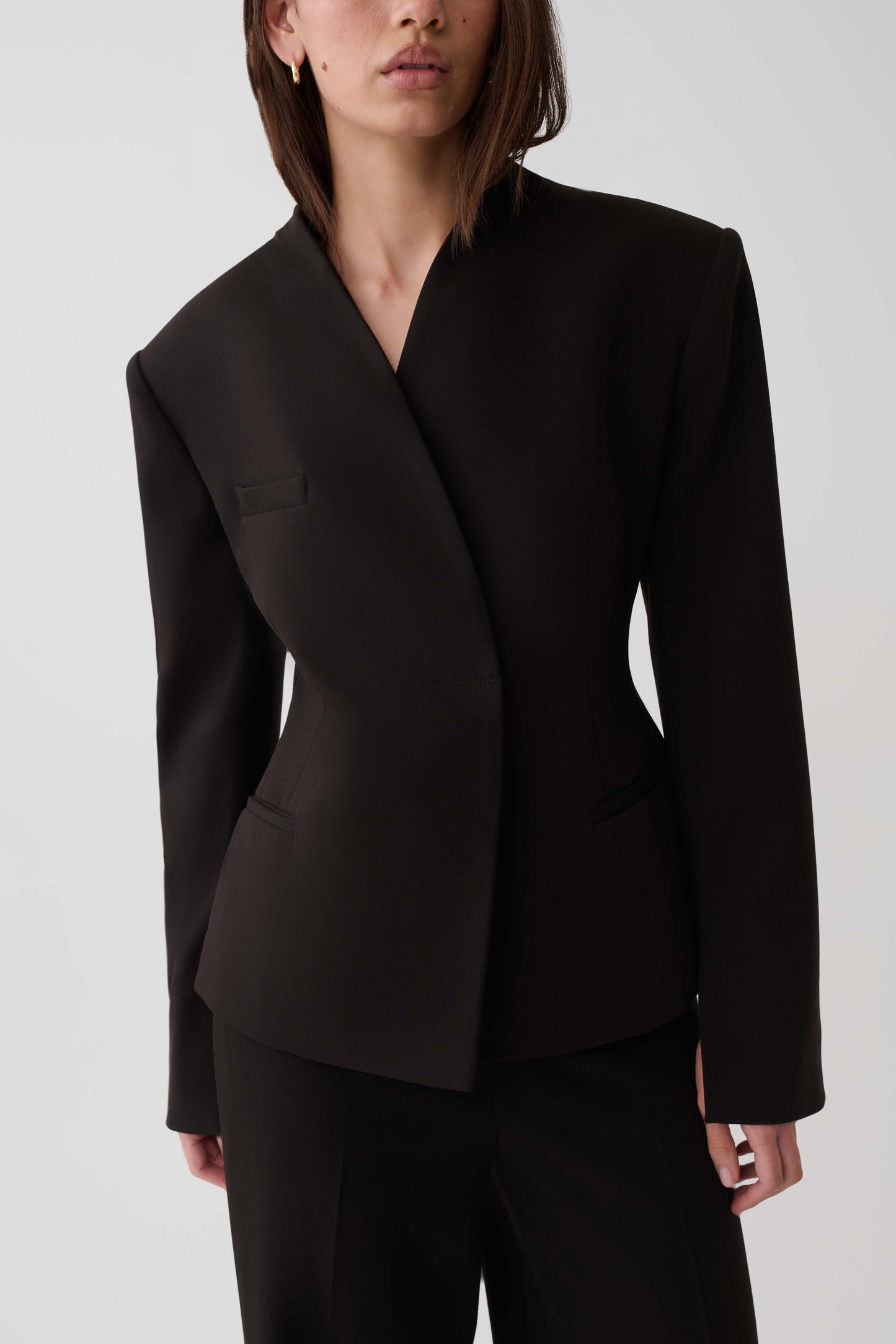 Katherine Suiting Structured Blazer - Black