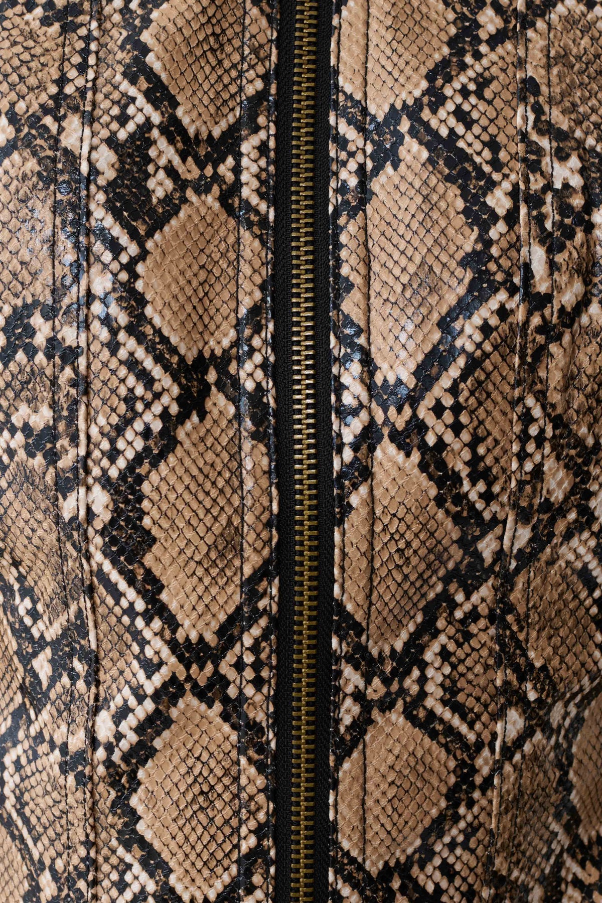 Bonnie Faux Leather Zip Up Jacket - Snake Print #6