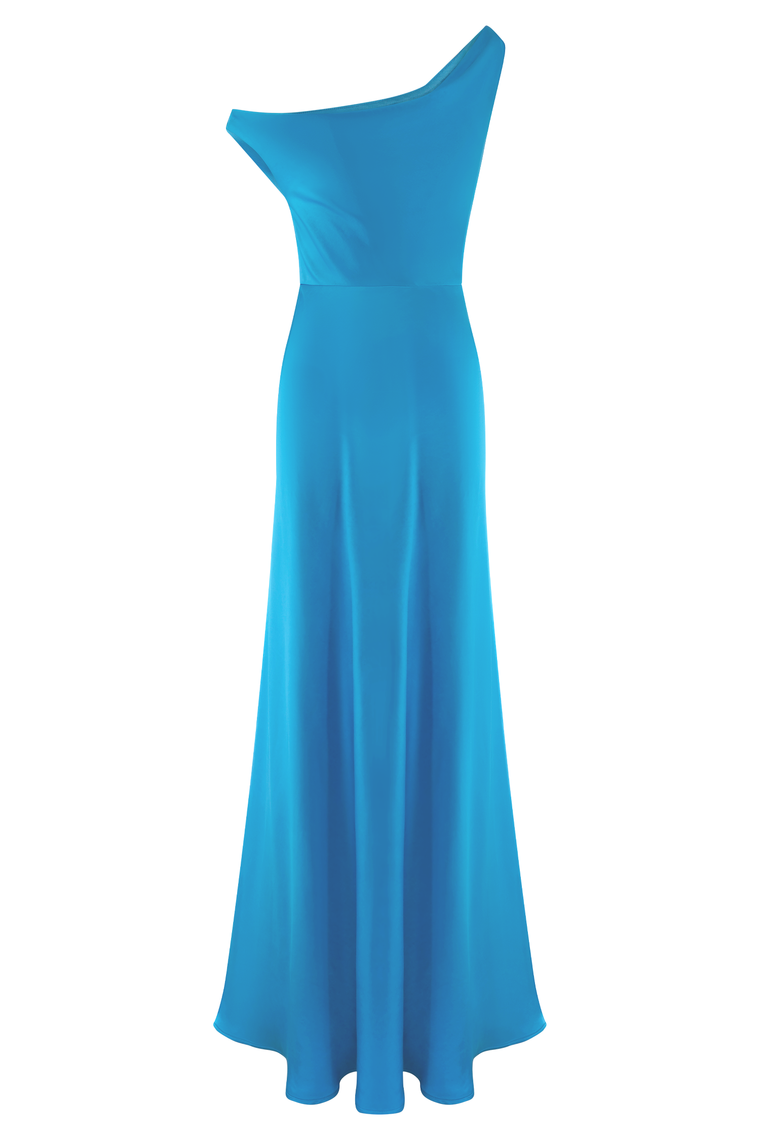 Jacinta One Shoulder Maxi Dress - Cyan Blue #12