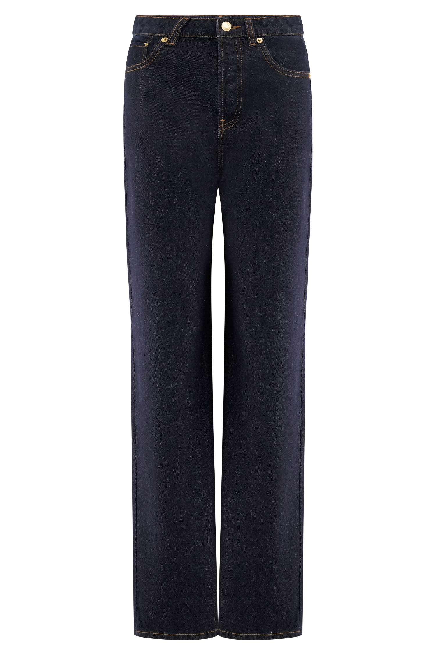 Janine High Waisted Straight Leg Jeans - Washed Indigo Blue #9