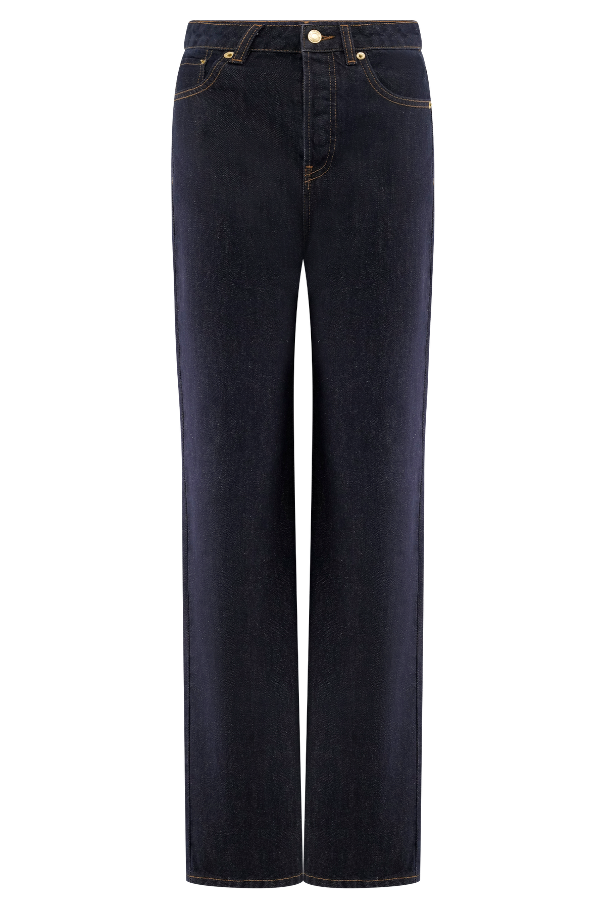 Janine High Waisted Straight Leg Jeans - Washed Indigo Blue #9
