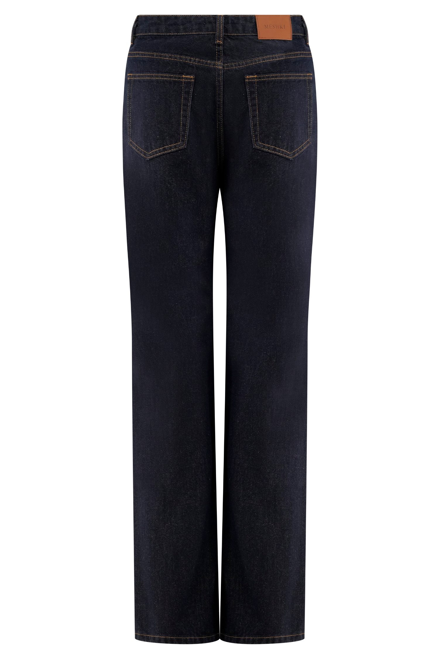 Janine High Waisted Straight Leg Jeans - Washed Indigo Blue #8