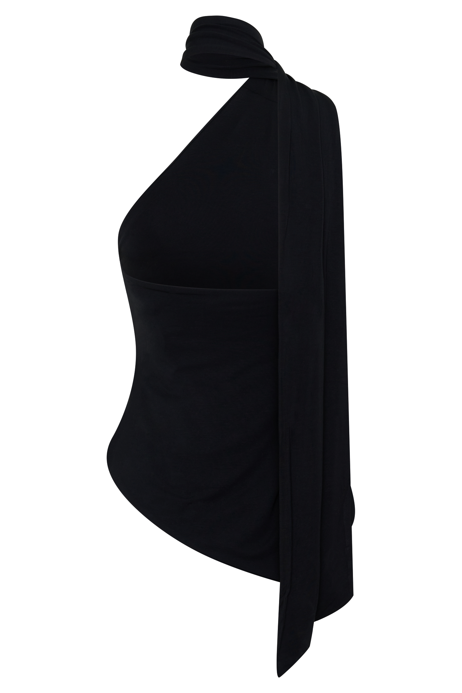 Jemma One Shoulder Tie Top - Black #6