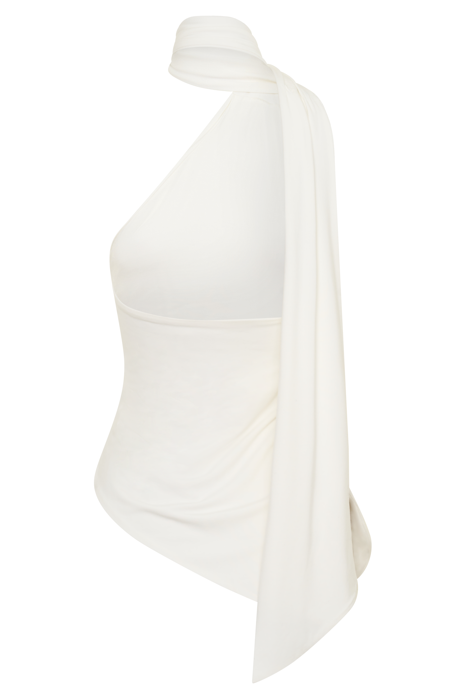 Jemma One Shoulder Tie Top - White #8