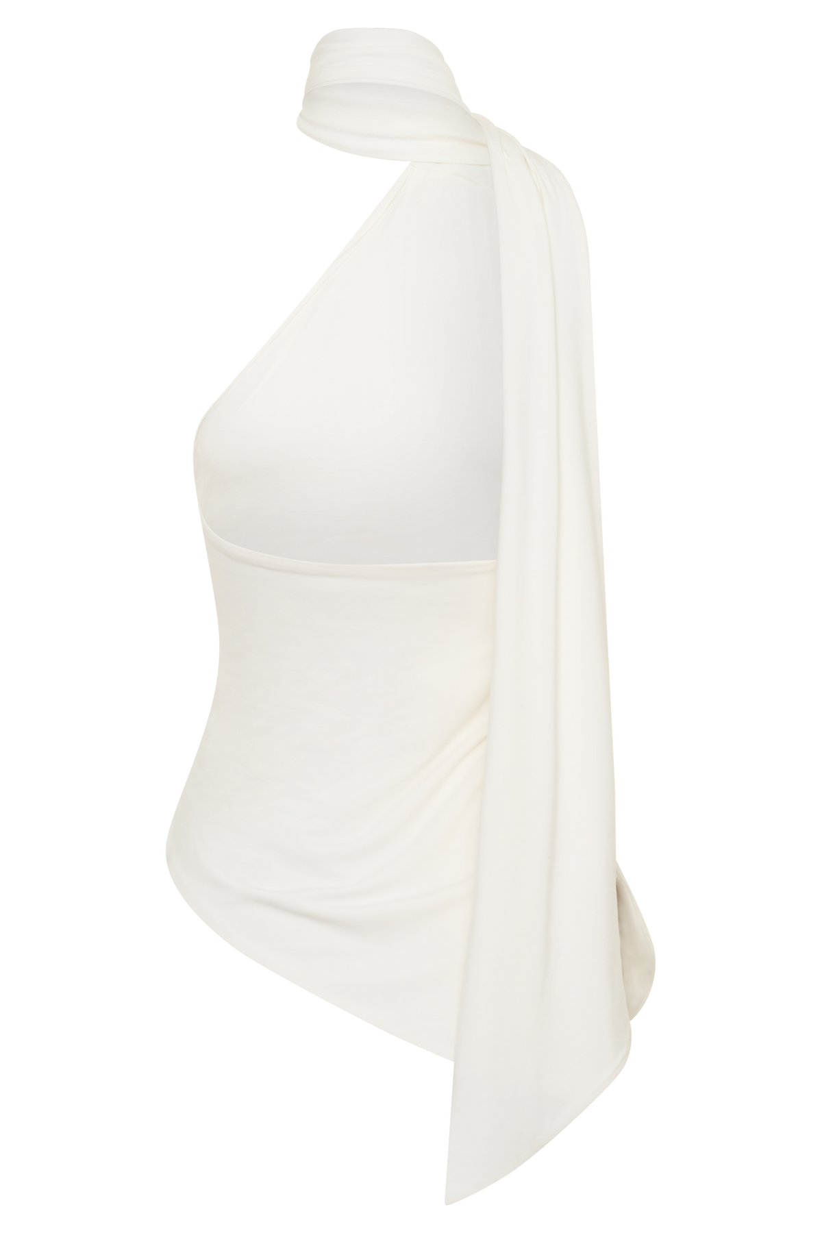 Jemma One Shoulder Tie Top - White #8