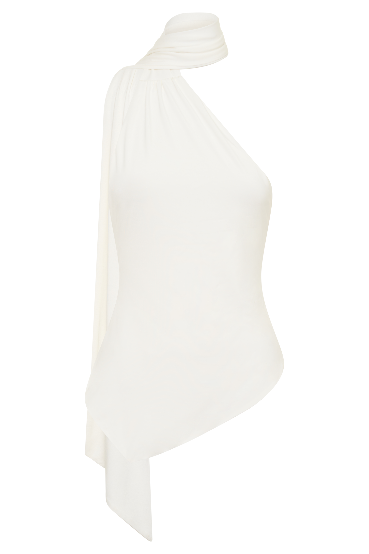 Jemma One Shoulder Tie Top - White #9