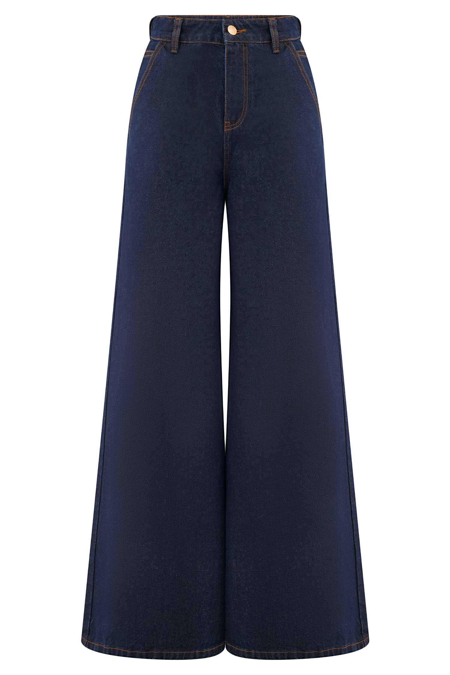 Jen Wide Leg Flare Denim Jeans - Indigo Blue #9