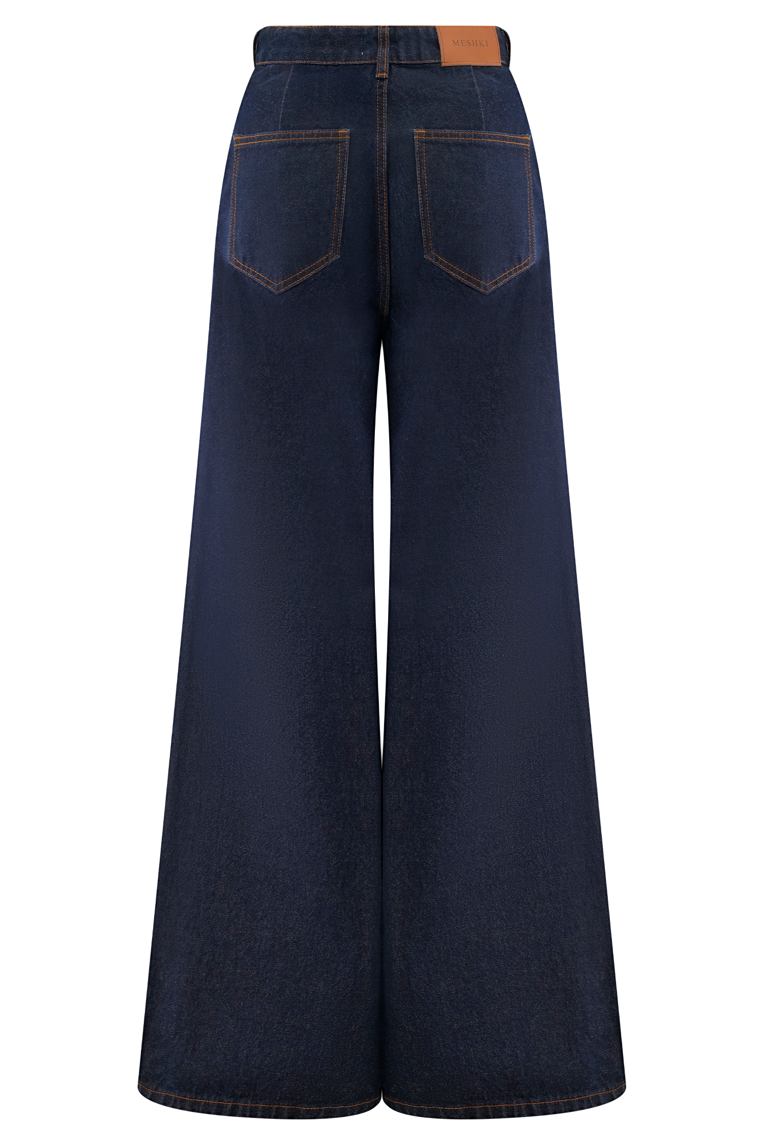 Jen Wide Leg Flare Denim Jeans - Indigo Blue #8