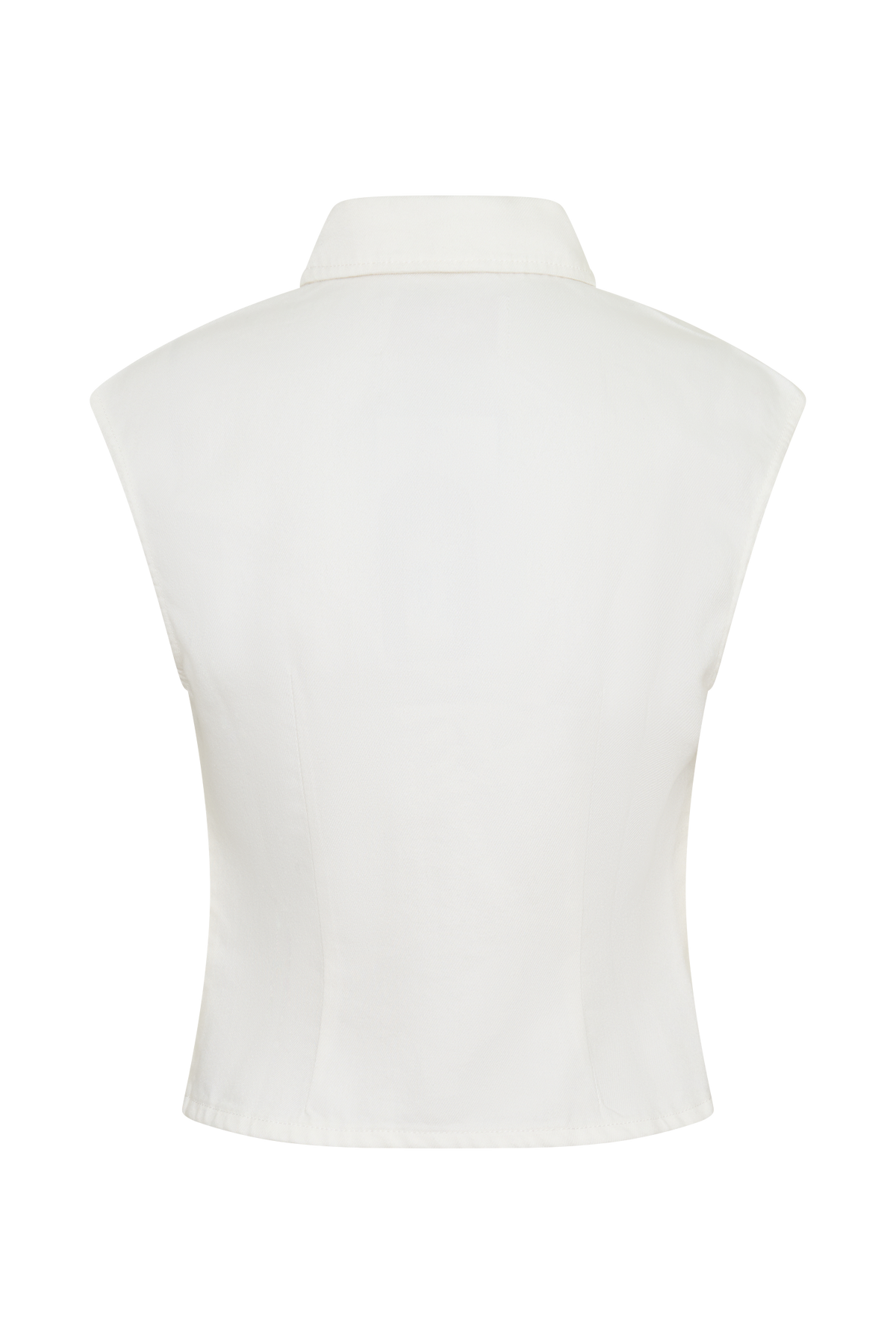 Jeremy Collared Denim Longline Top - White #8