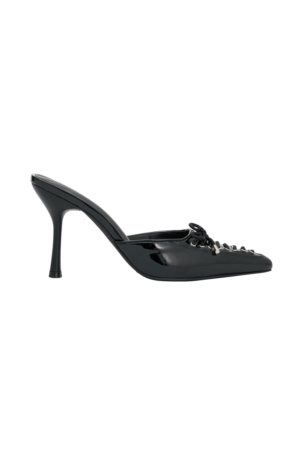 Joanne Patent Lace Up Heels - Black #7