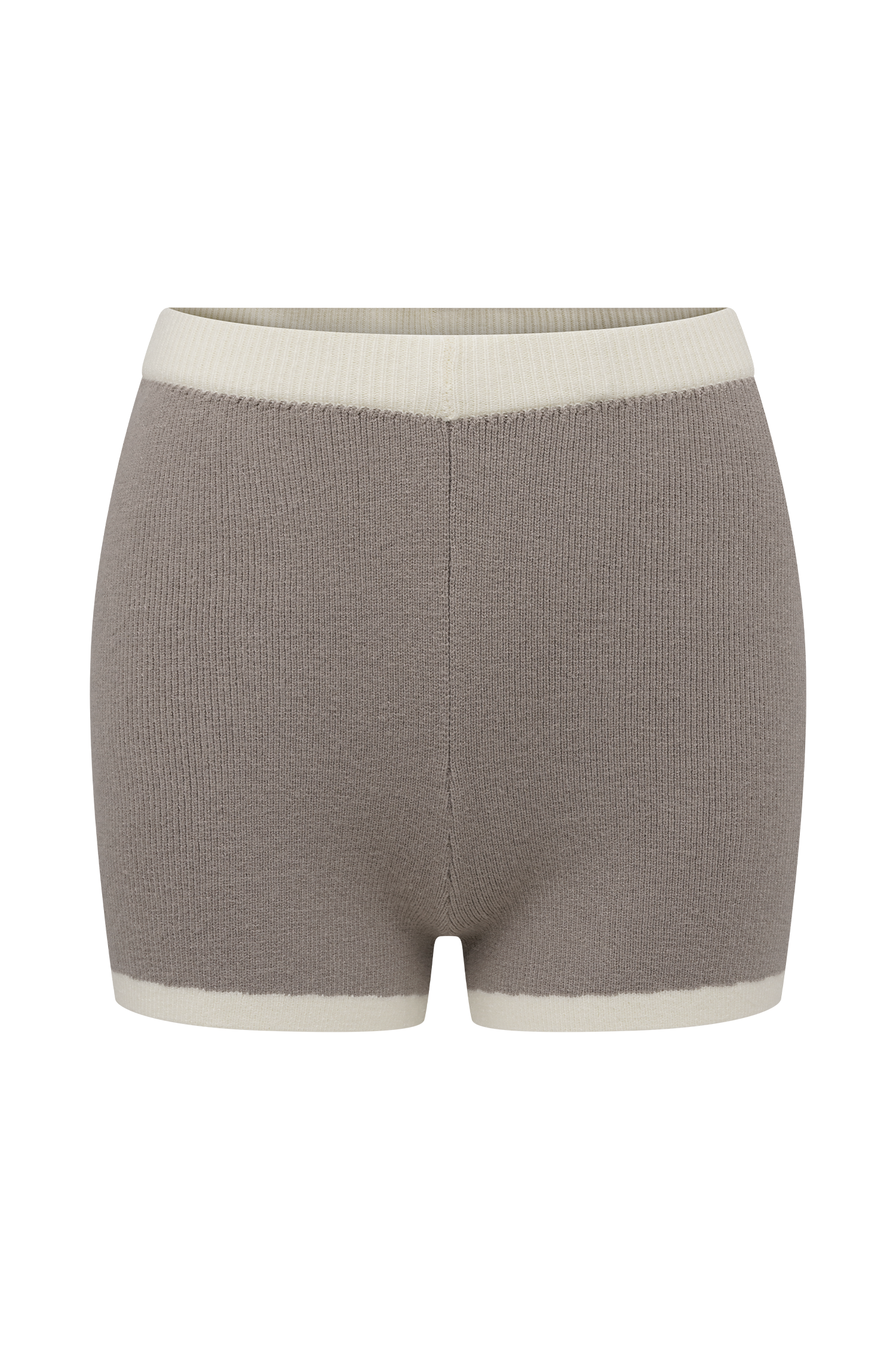 Julianne Contrast Knit Shorts - Pebble/Ivory #9