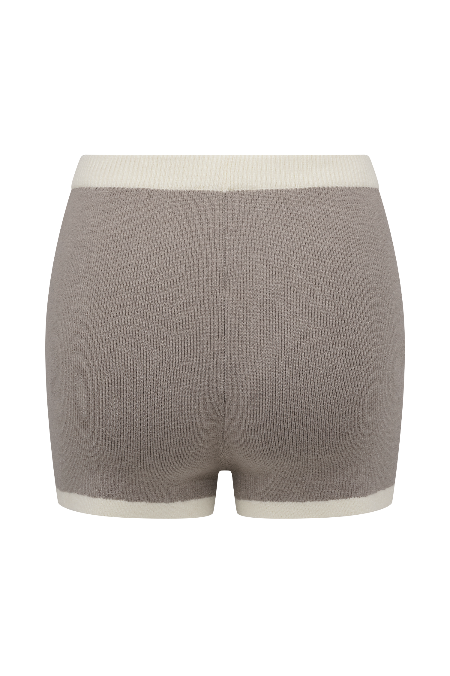 Julianne Contrast Knit Shorts - Pebble/Ivory #8