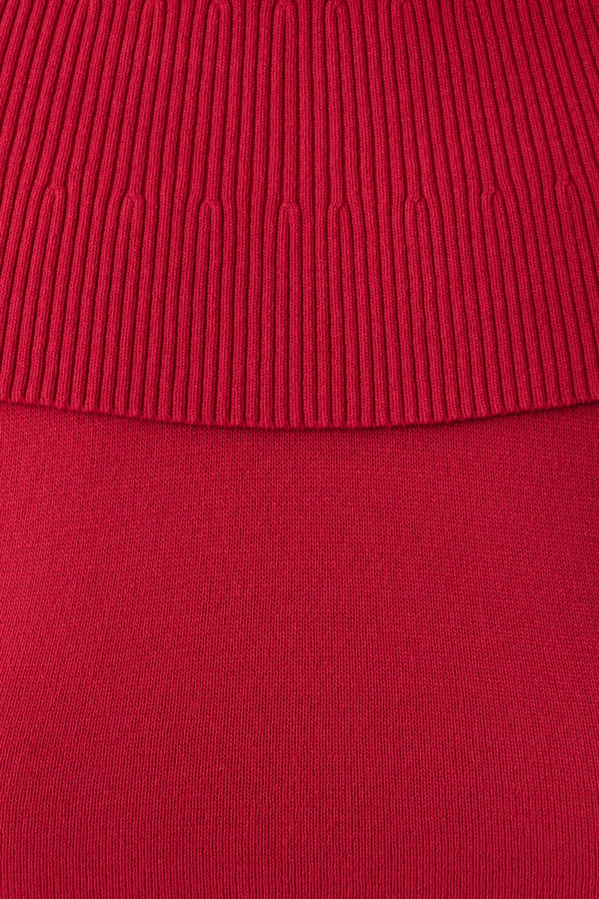 Ellen Ribbed Midi Column Knit Dress - Red