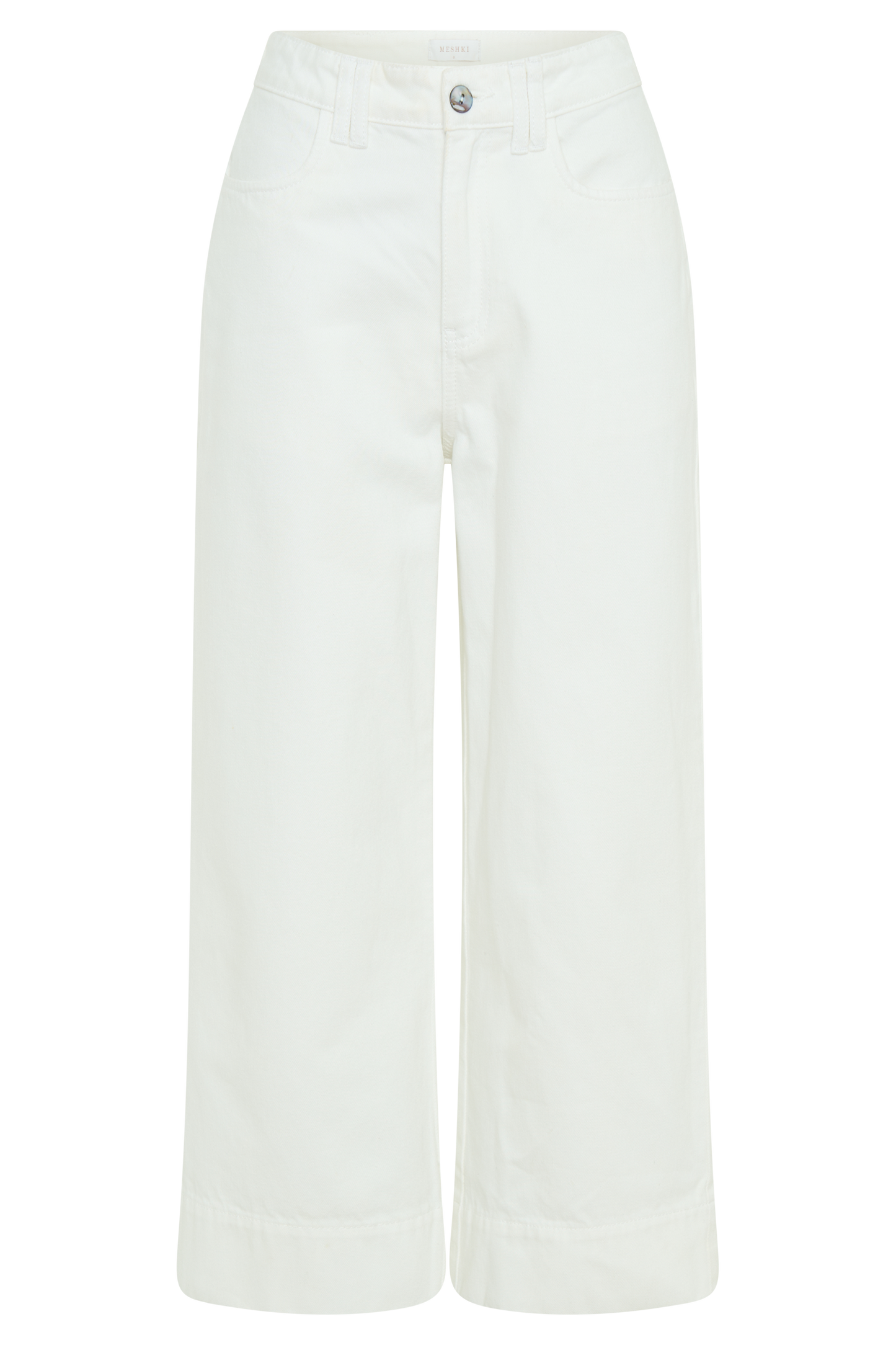 Kaitlyn Cropped Wide Leg Jeans - White