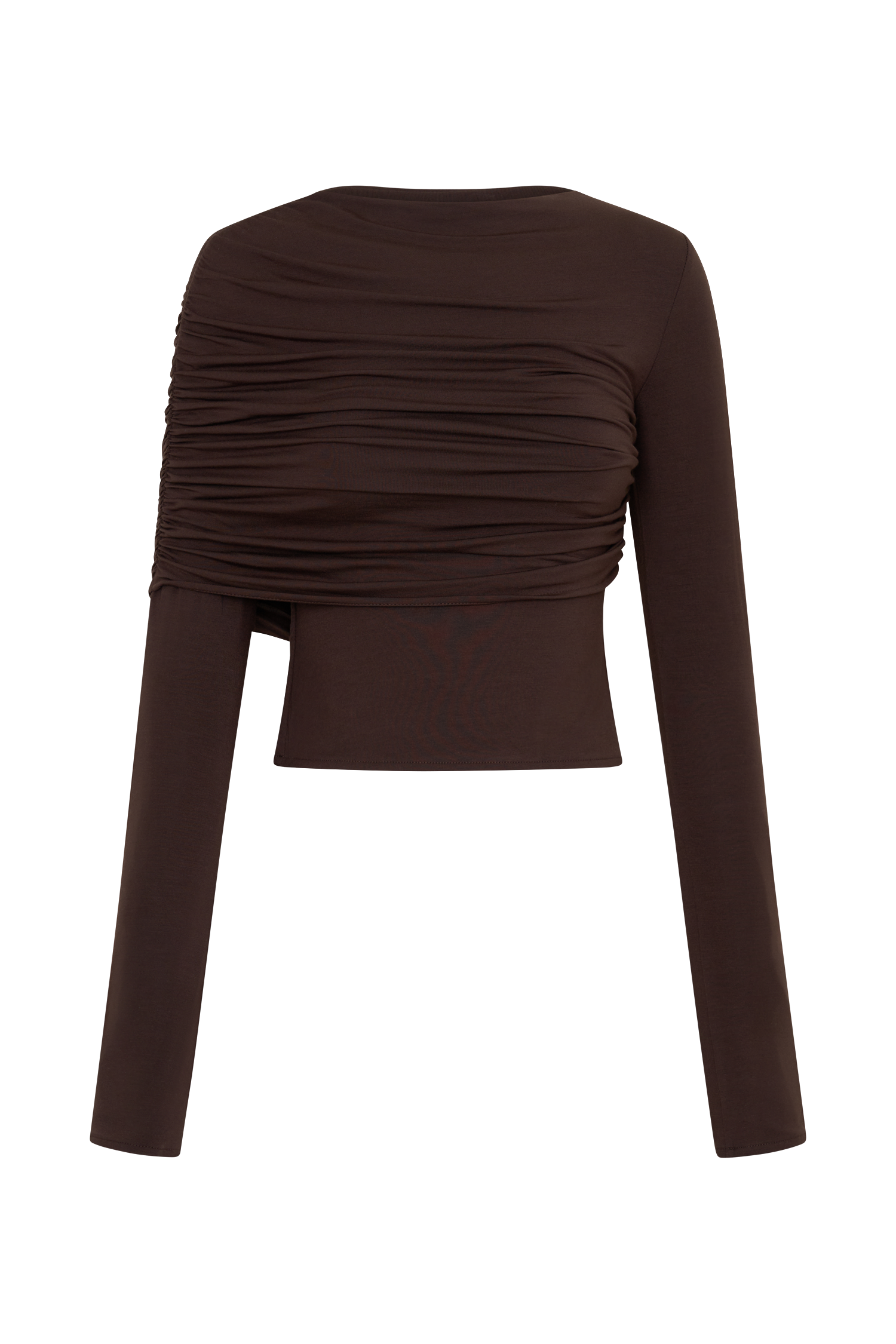 Keaton Modal Long Sleeve Overlay Top - Espresso #9