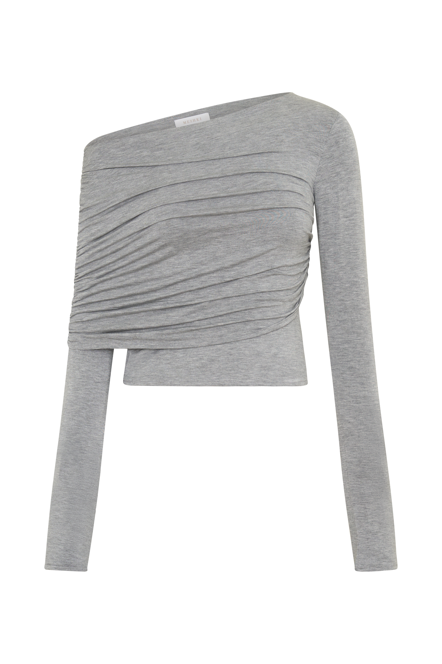Keaton Modal Long Sleeve Overlay Top - Grey Marle #9