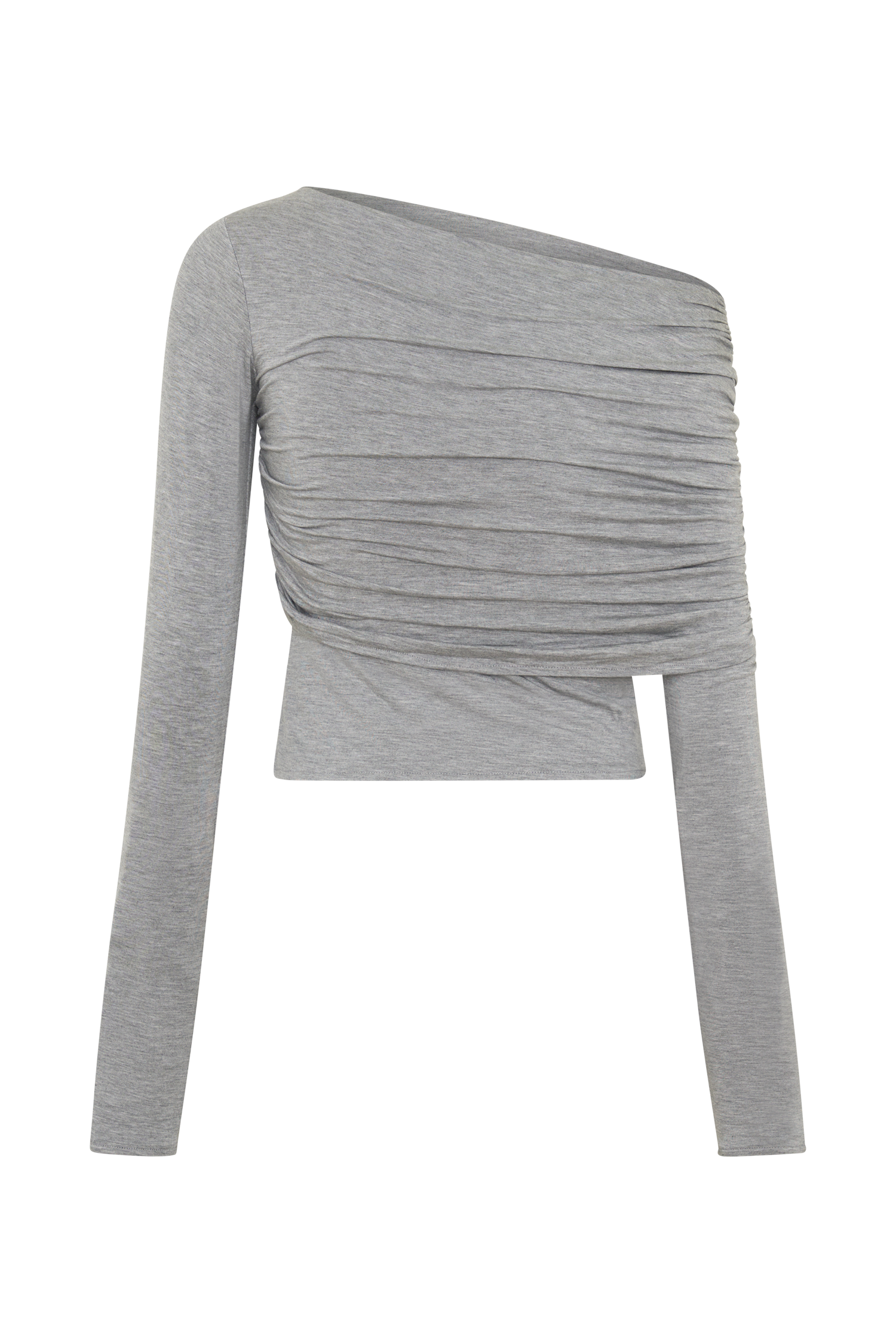 Keaton Modal Long Sleeve Overlay Top - Grey Marle #8