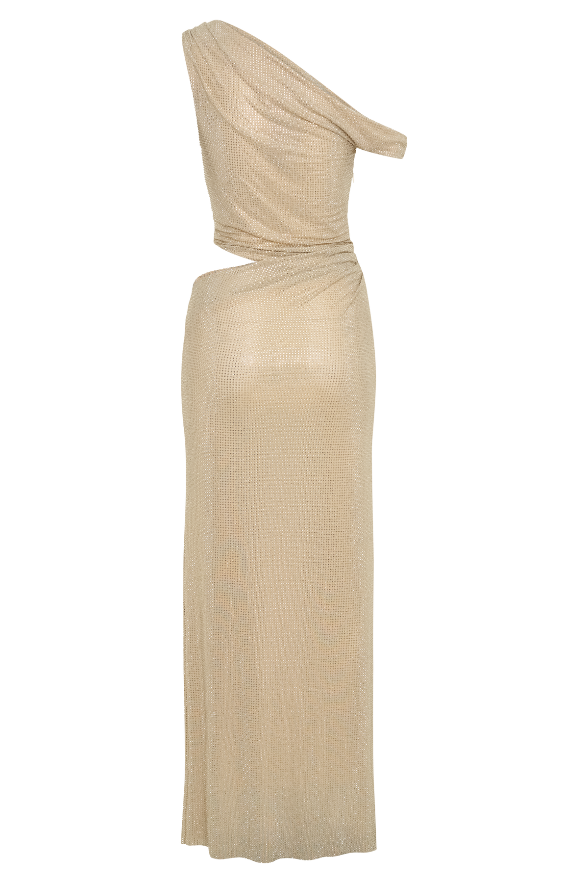 Kenny Diamante One Shoulder Maxi Dress - Gold #9