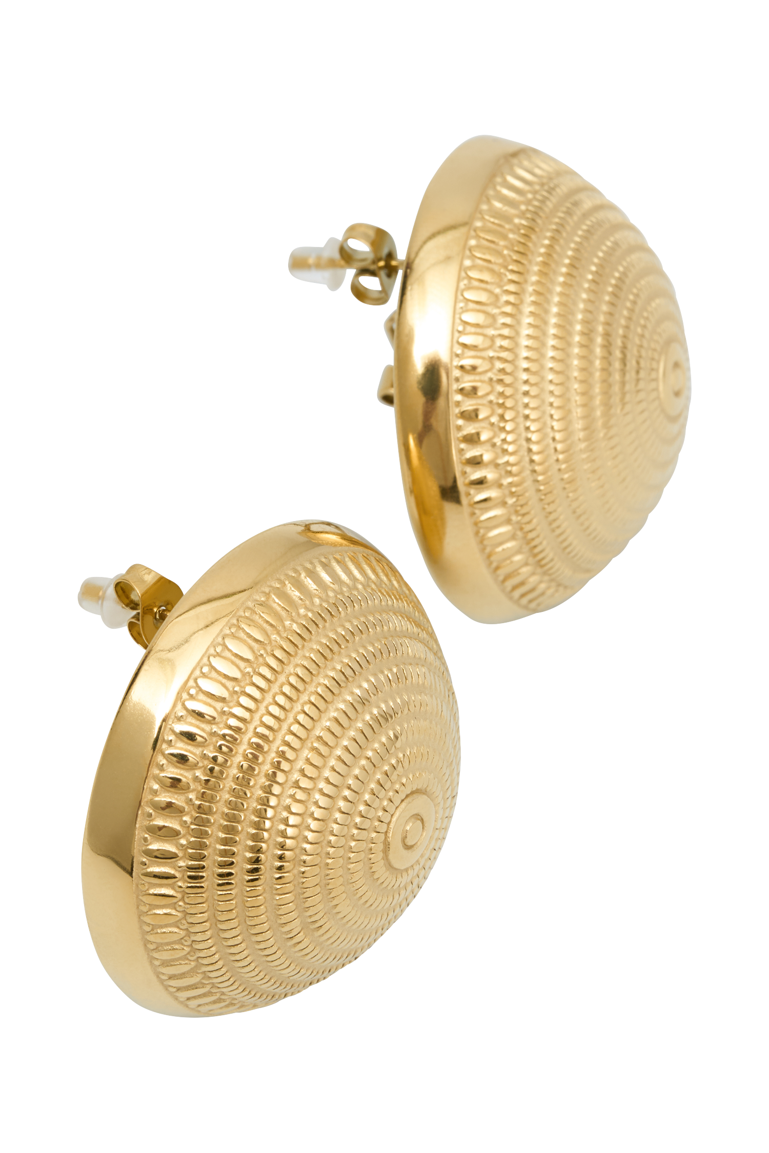 Kimberley Vintage Dome Earrings - Gold #5
