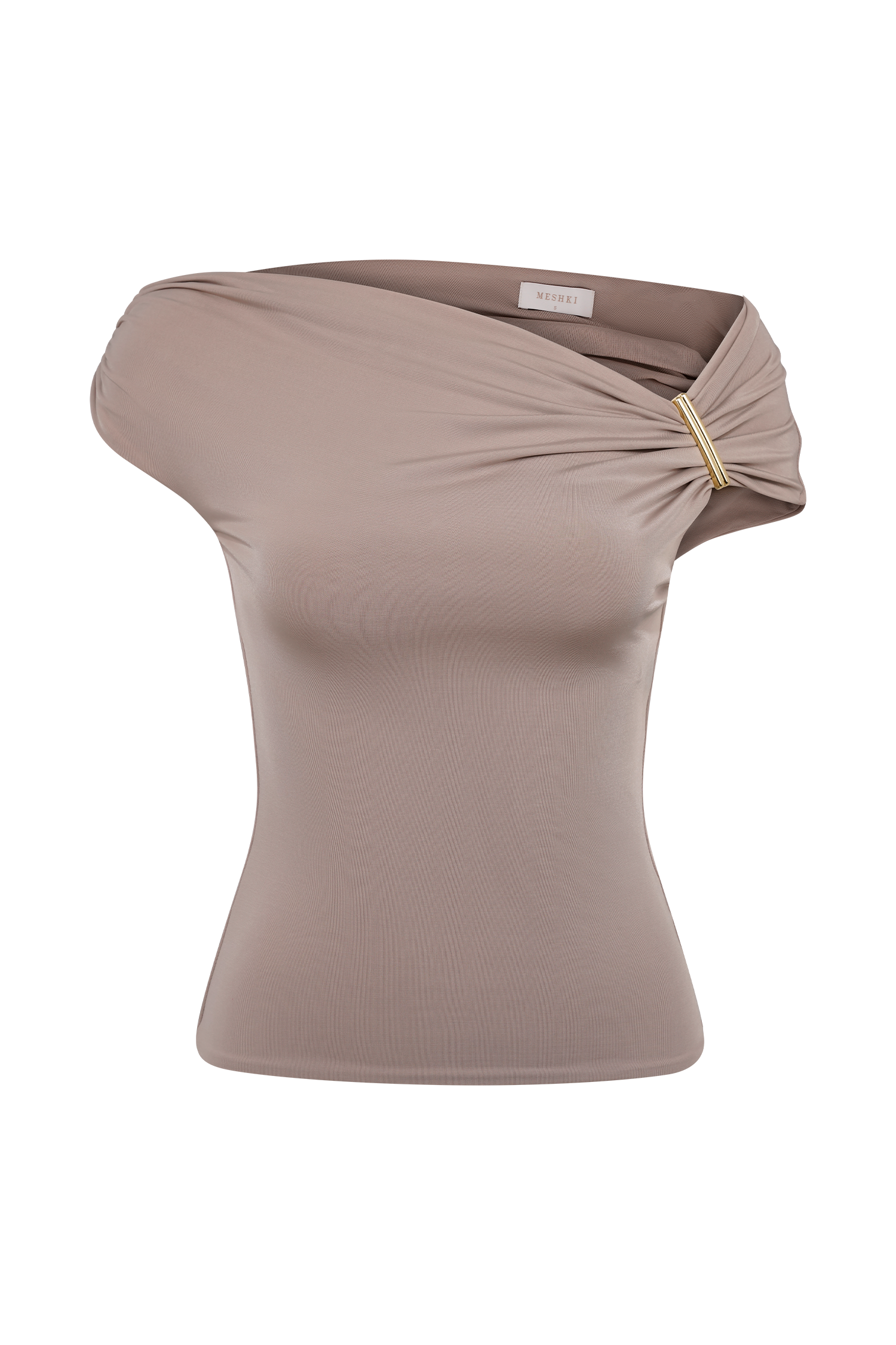 Kinsley Slinky Top With Hardware - Taupe #9