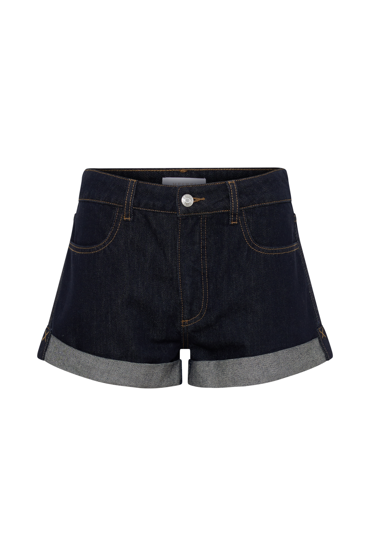 Krissy Rolled Hem Denim Shorts - Washed Indigo Blue #9