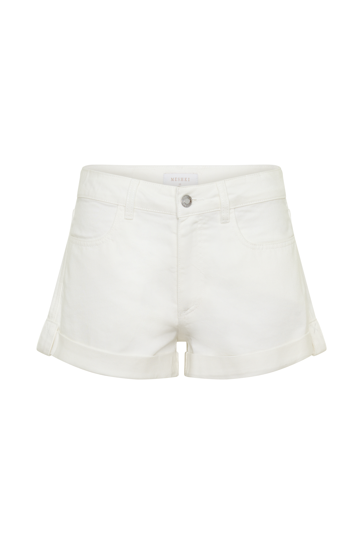 Krissy Rolled Hem Denim Shorts - White #9