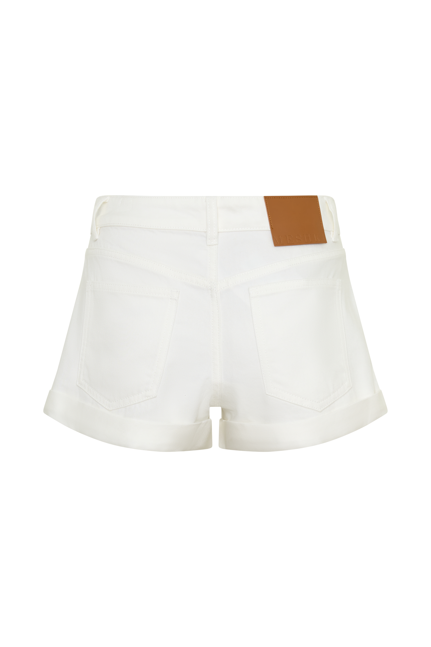 Krissy Rolled Hem Denim Shorts - White #8