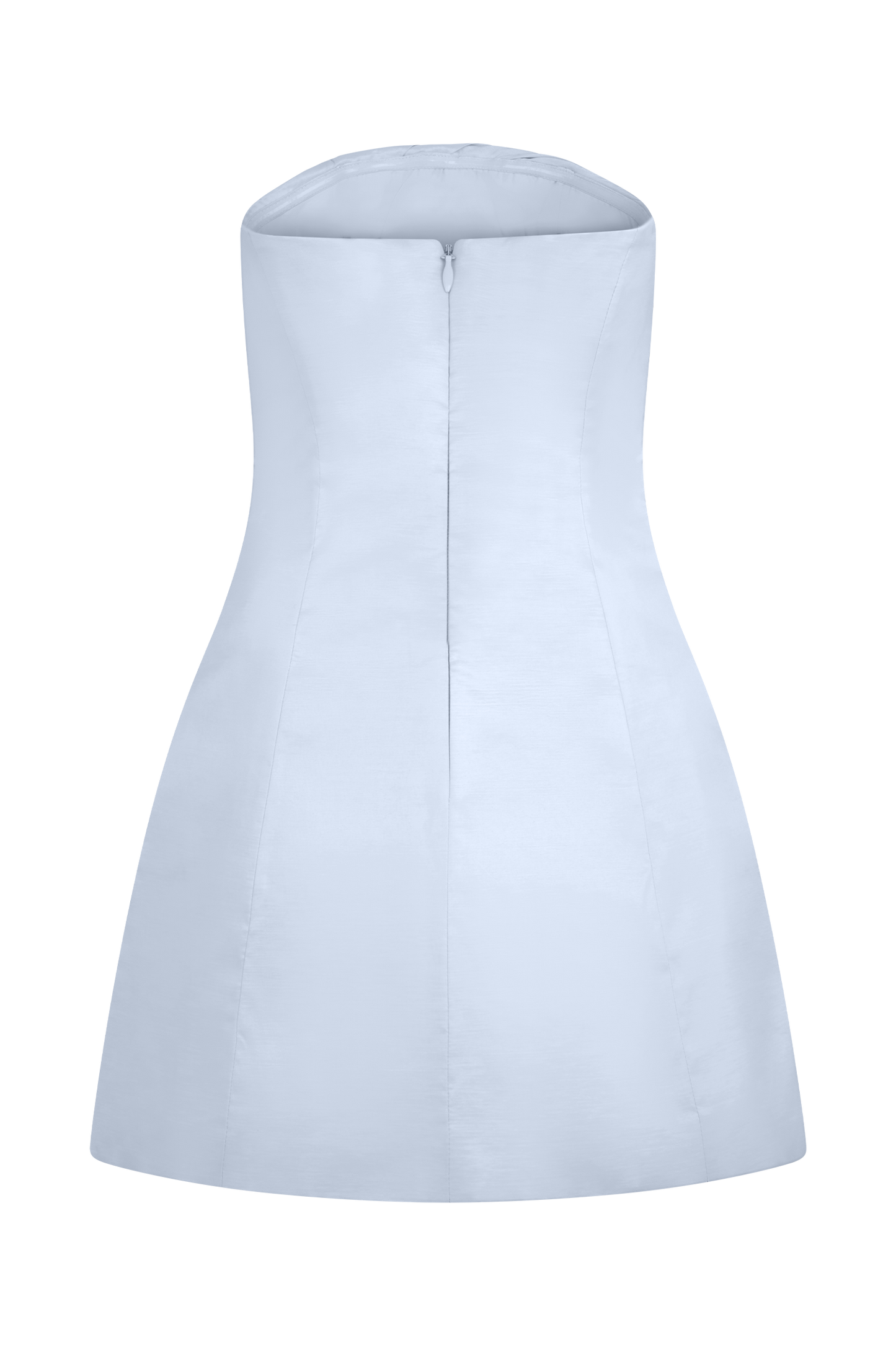 Leslie Gathered Taffeta Mini Dress - Frosted Blue