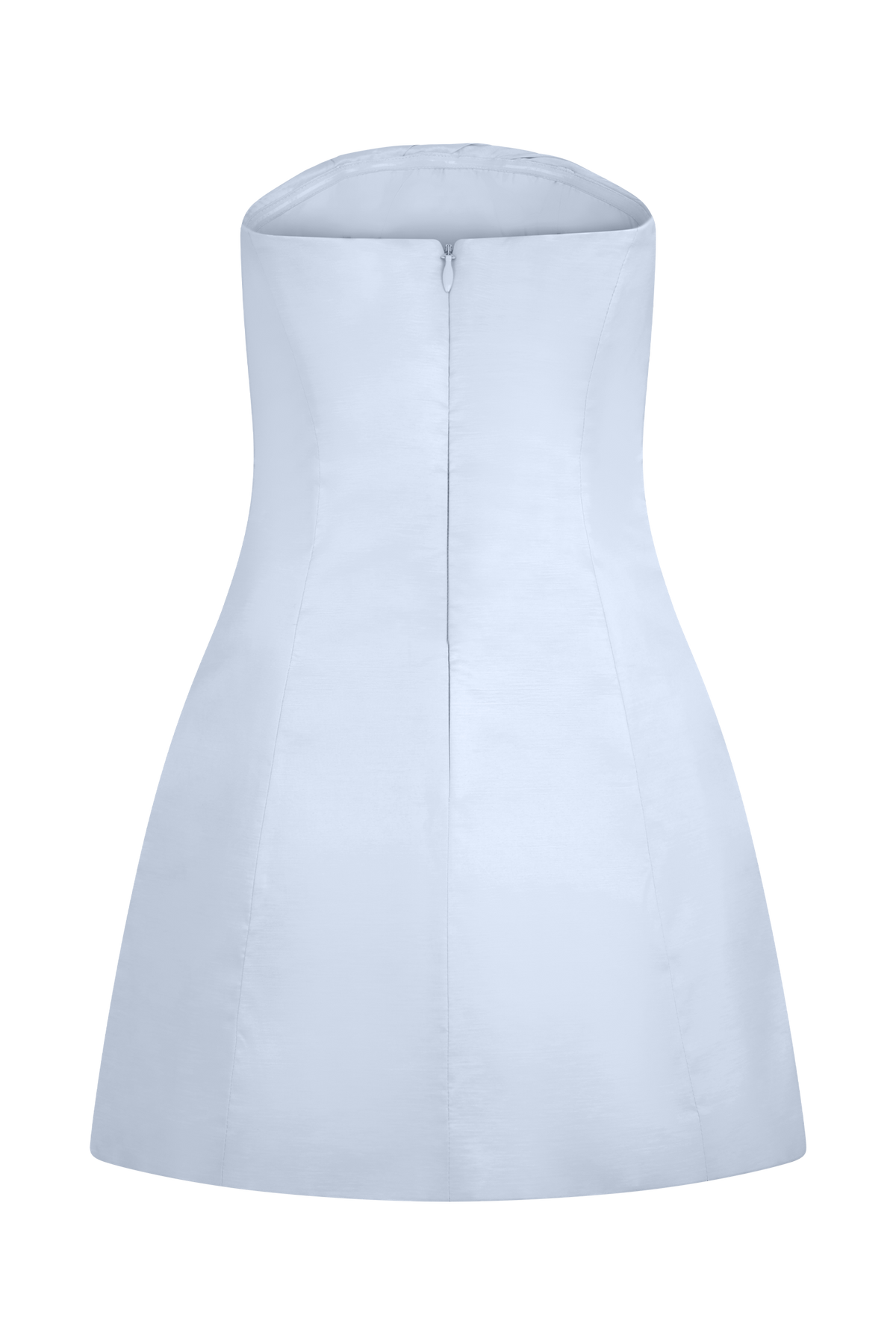 Leslie Gathered Taffeta Mini Dress - Frosted Blue