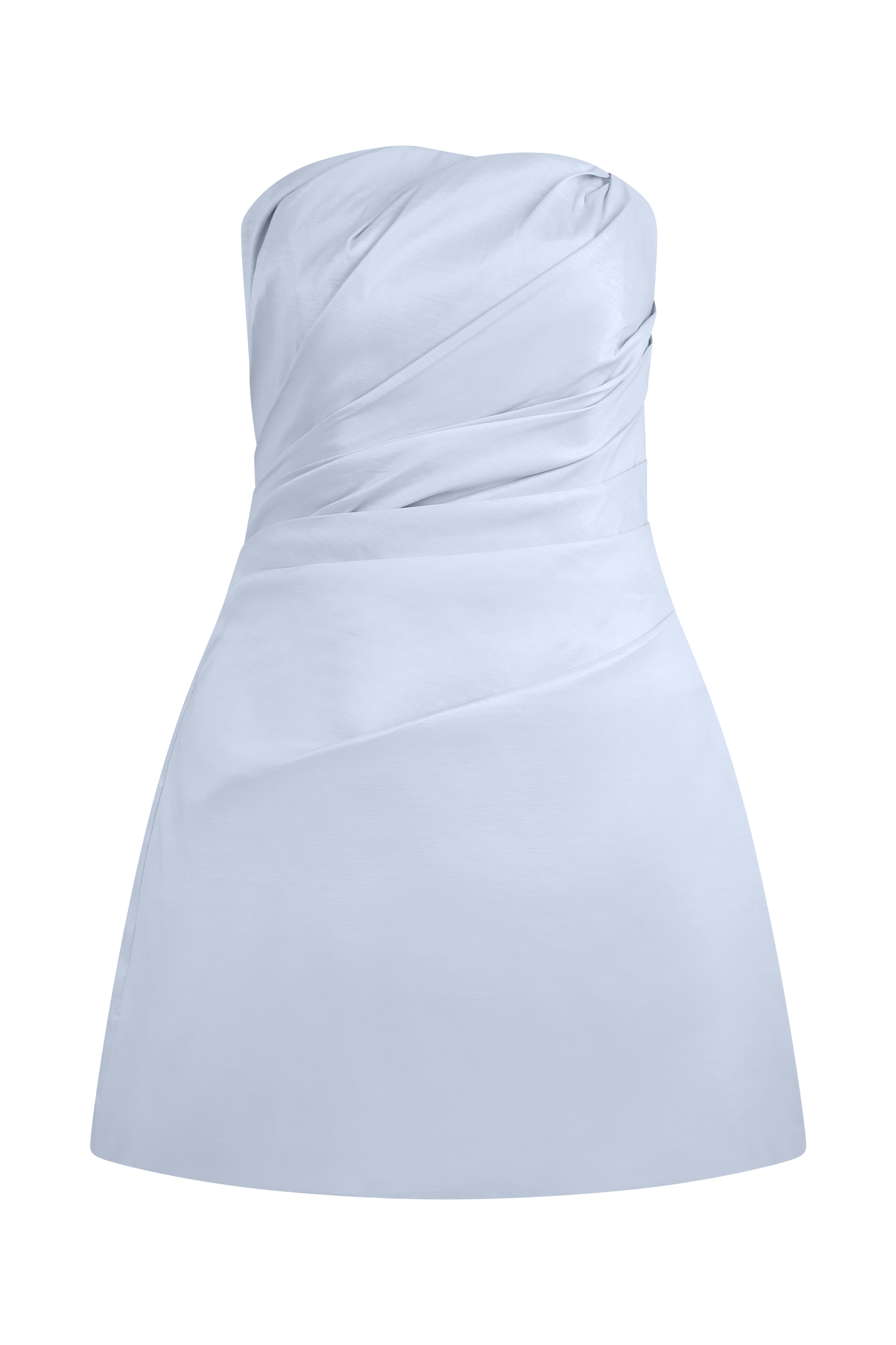 Leslie Gathered Taffeta Mini Dress - Frosted Blue #7
