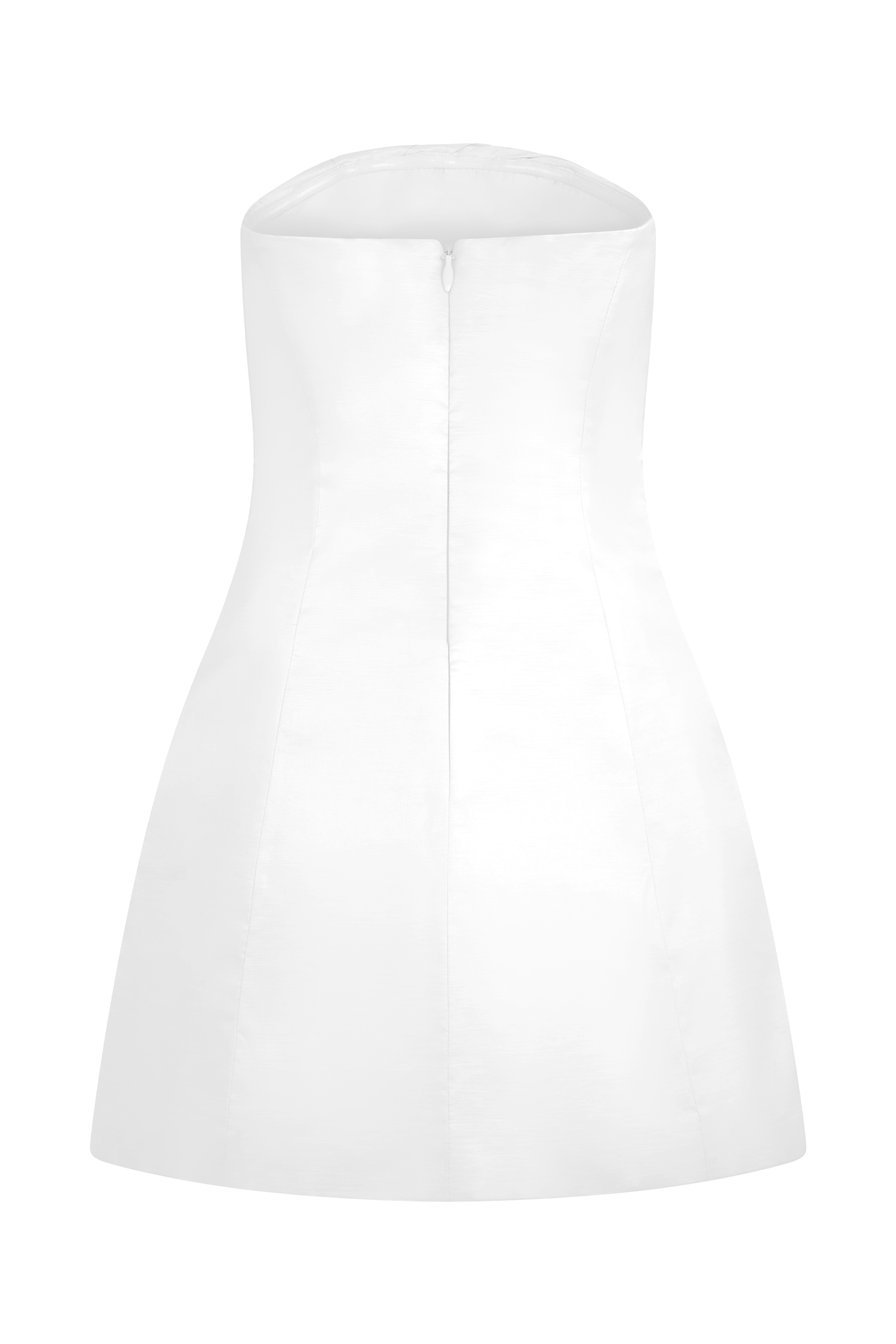 Leslie Gathered Taffeta Mini Dress - White #9