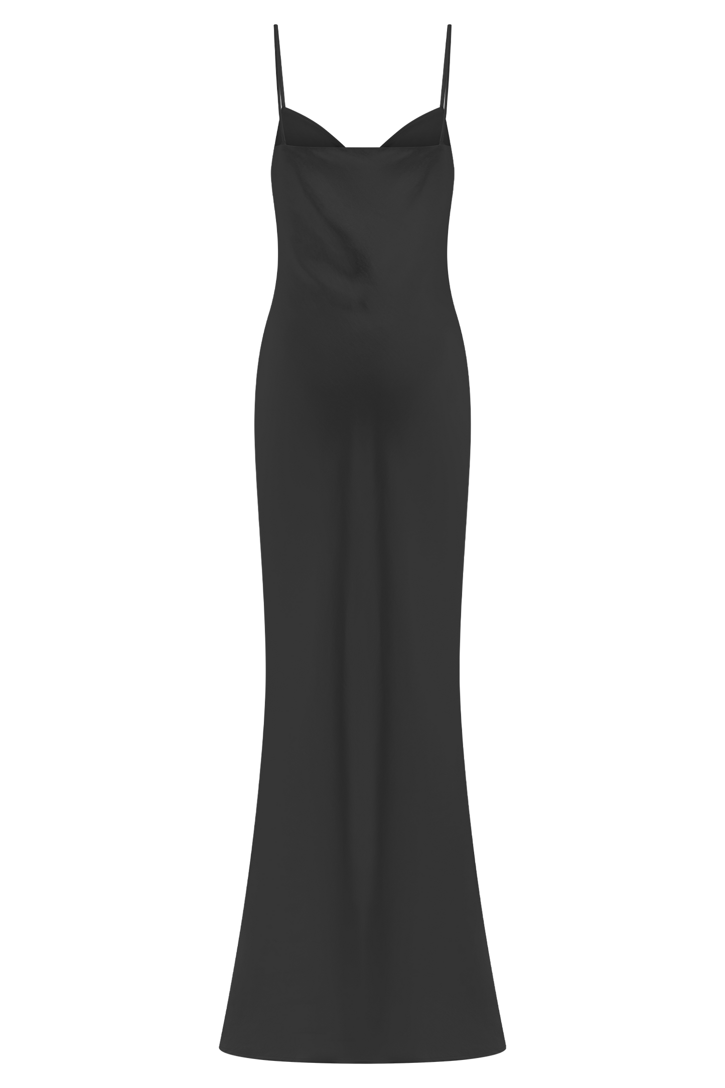 Lilly Sweetheart Satin Maxi Dress - Black
