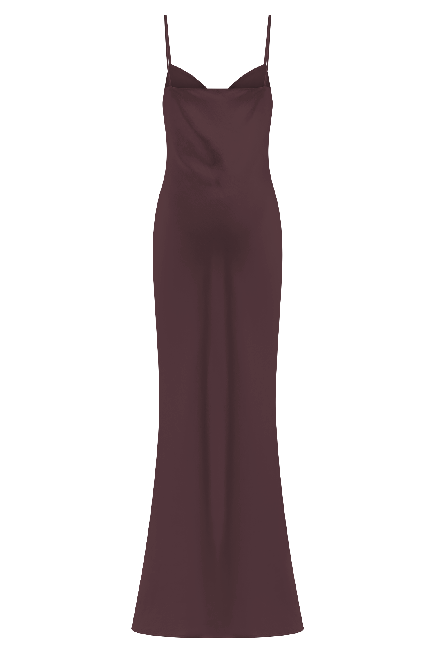 Lilly Sweetheart Satin Maxi Dress - Dark Chocolate #14