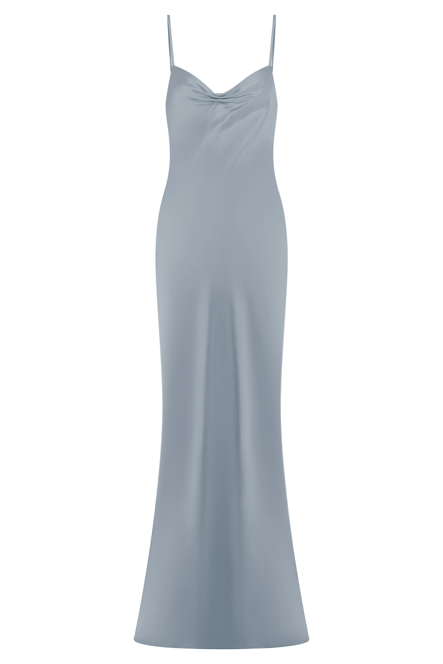 Lilly Sweetheart Satin Maxi Dress - Frosted Blue