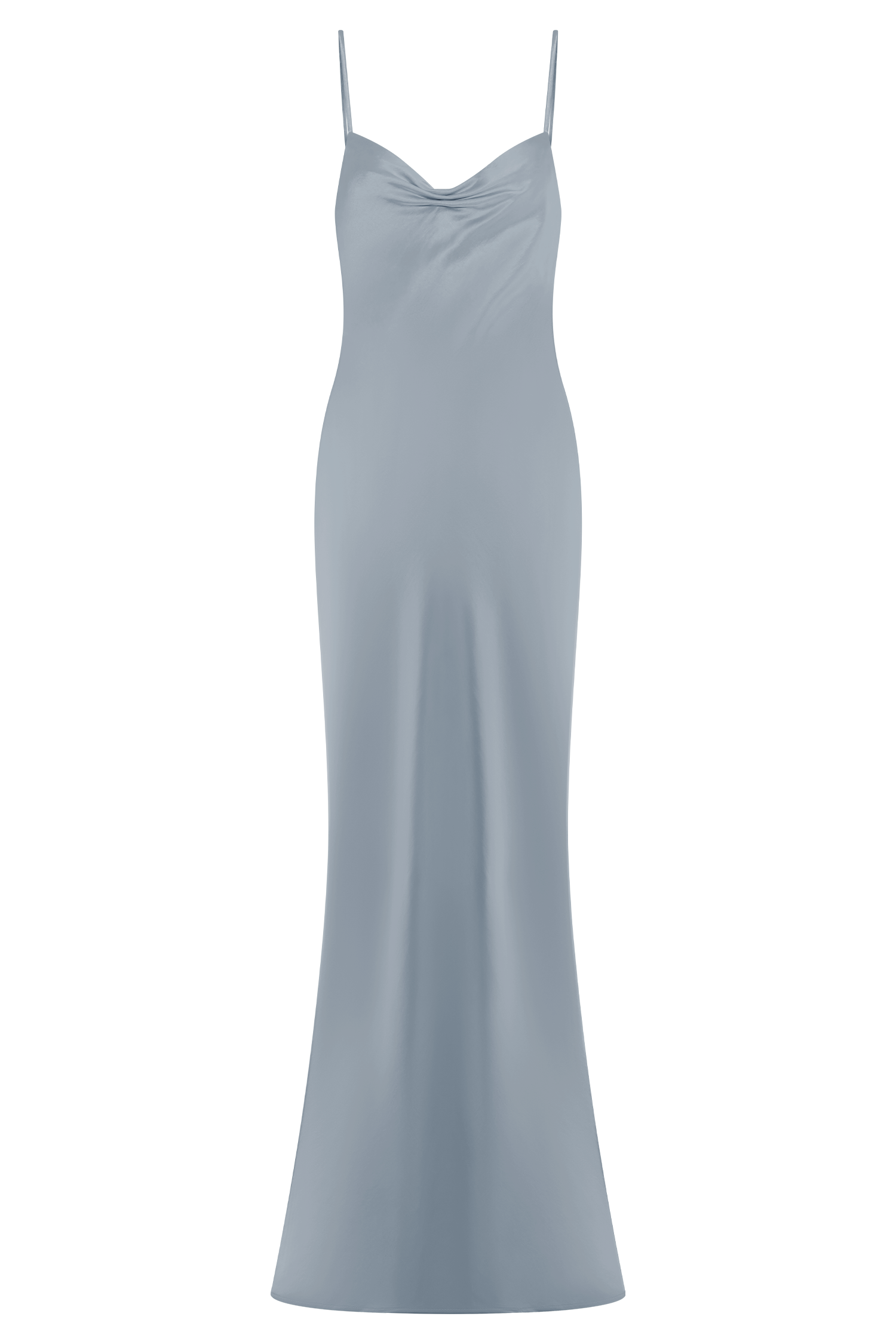 Lilly Sweetheart Satin Maxi Dress - Frosted Blue #11