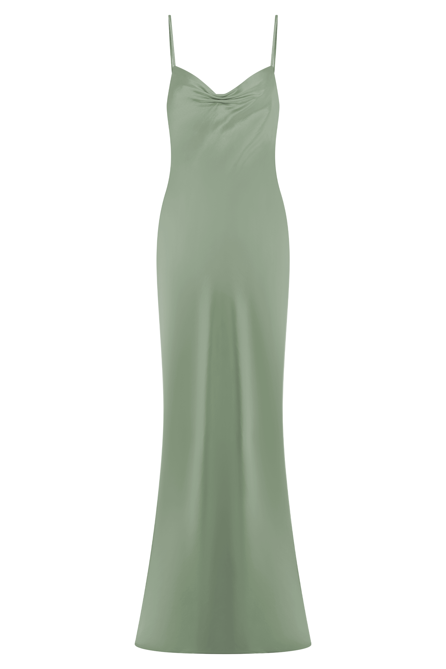 Lilly Sweetheart Satin Maxi Dress - Sage #13