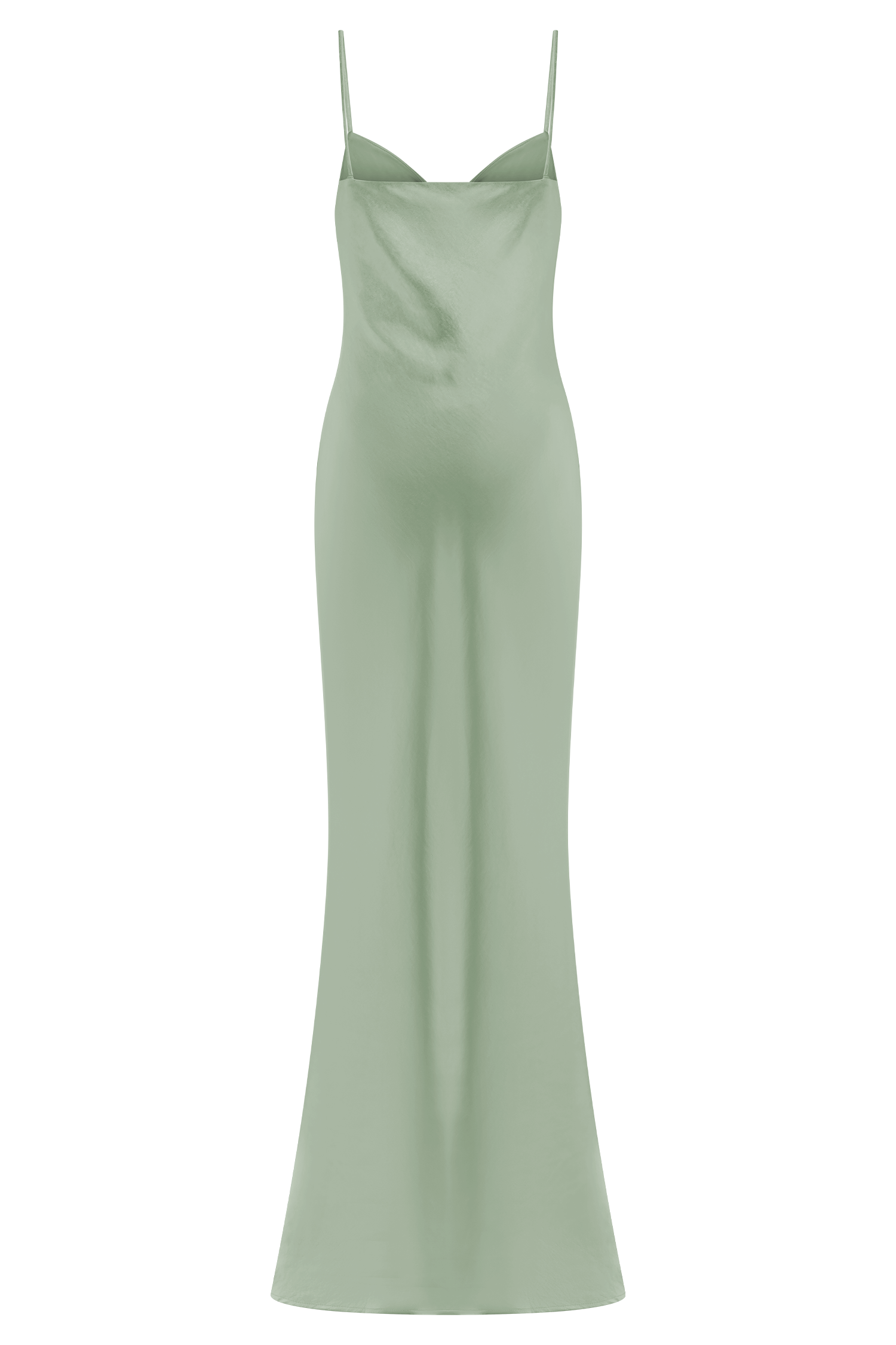 Lilly Sweetheart Satin Maxi Dress - Sage #12