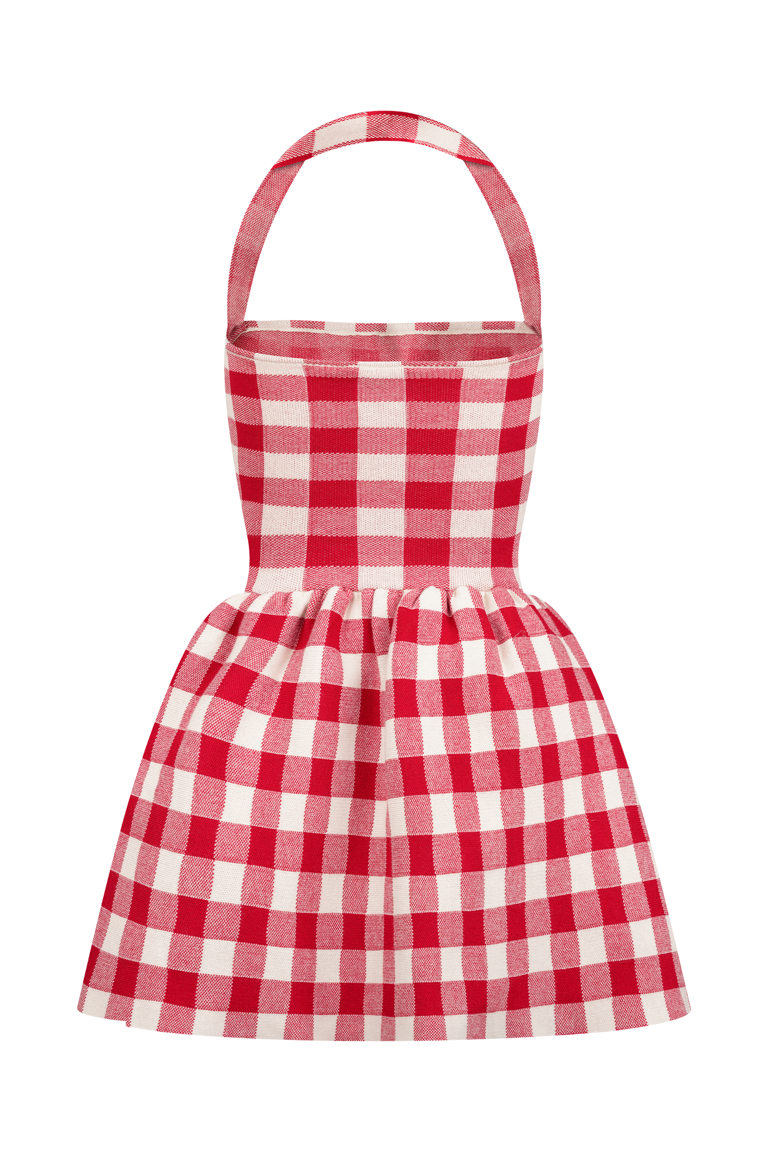 Lindsay Halter Knit Mini Dress - Red Gingham #8