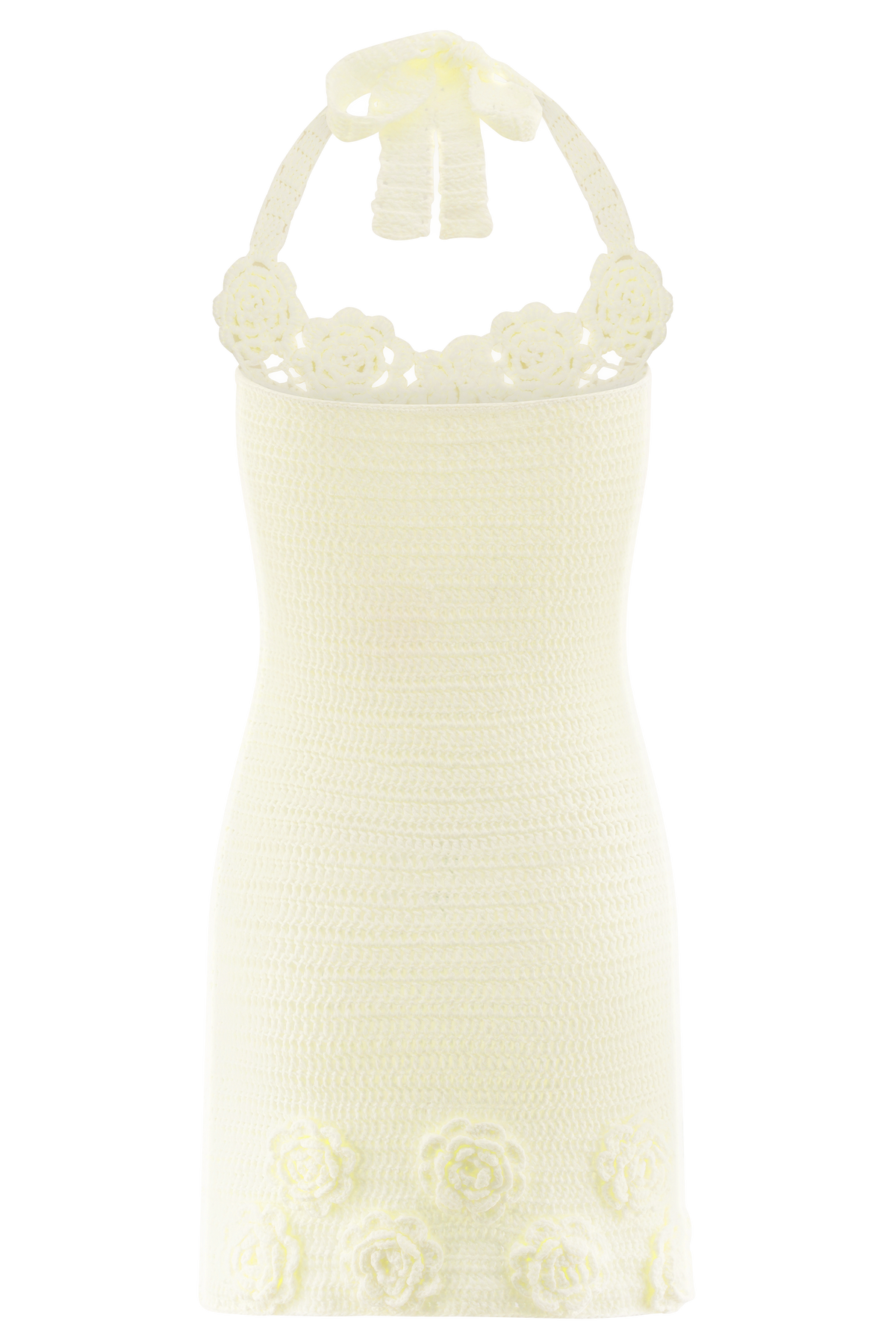 Liyah Floral Hand Crochet Mini Dress - Ivory #8