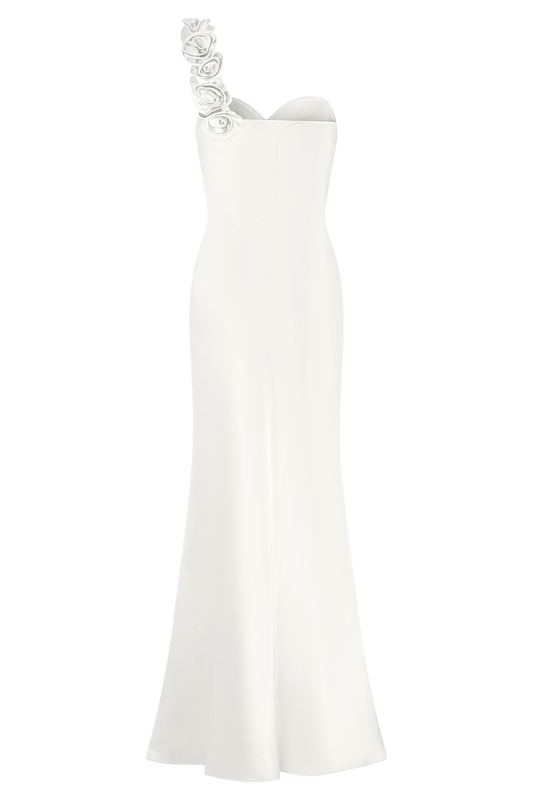 Lola Strapless Midi Dress - Ivory
