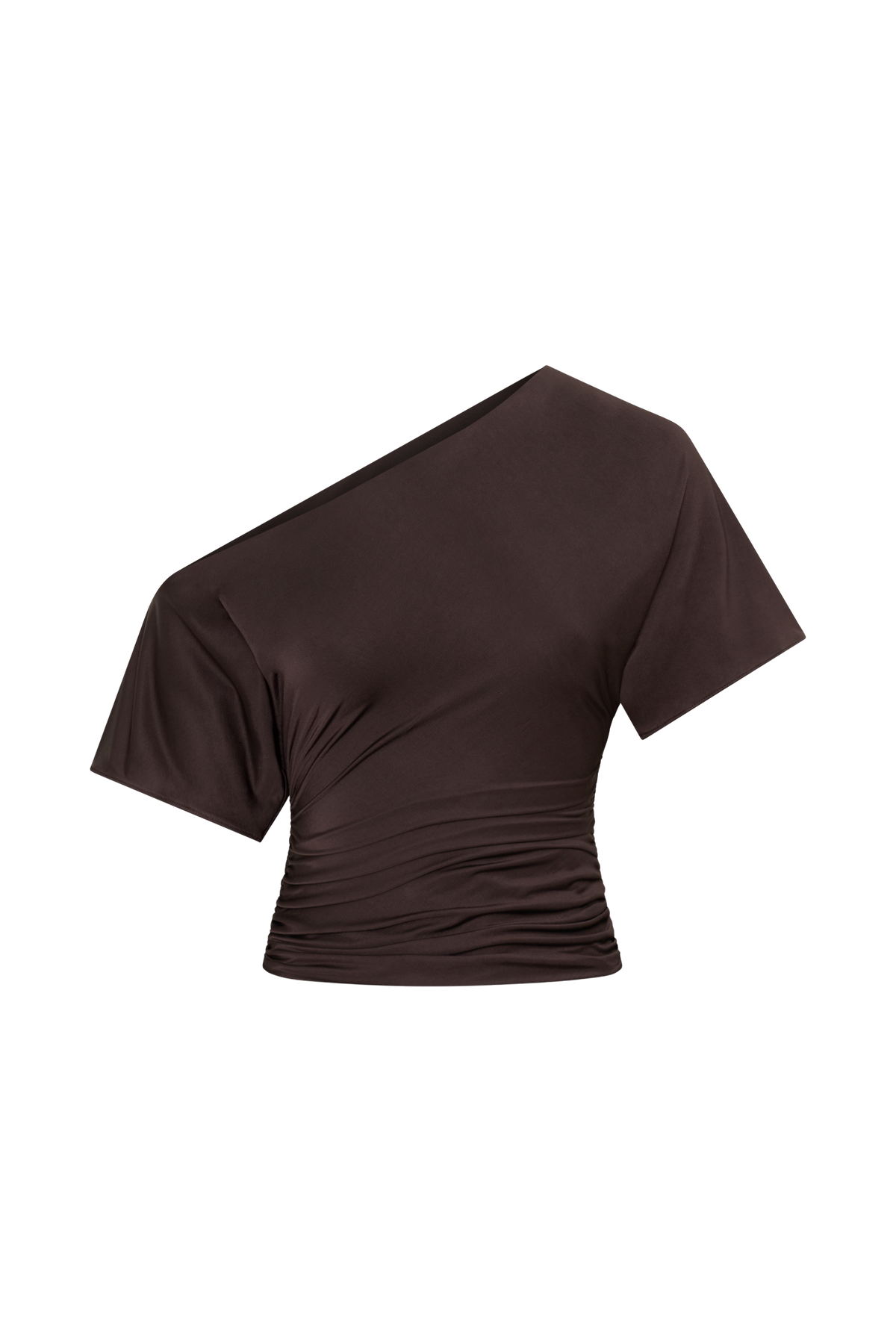 Luu Off Shoulder Slinky Top - Dark Chocolate #9