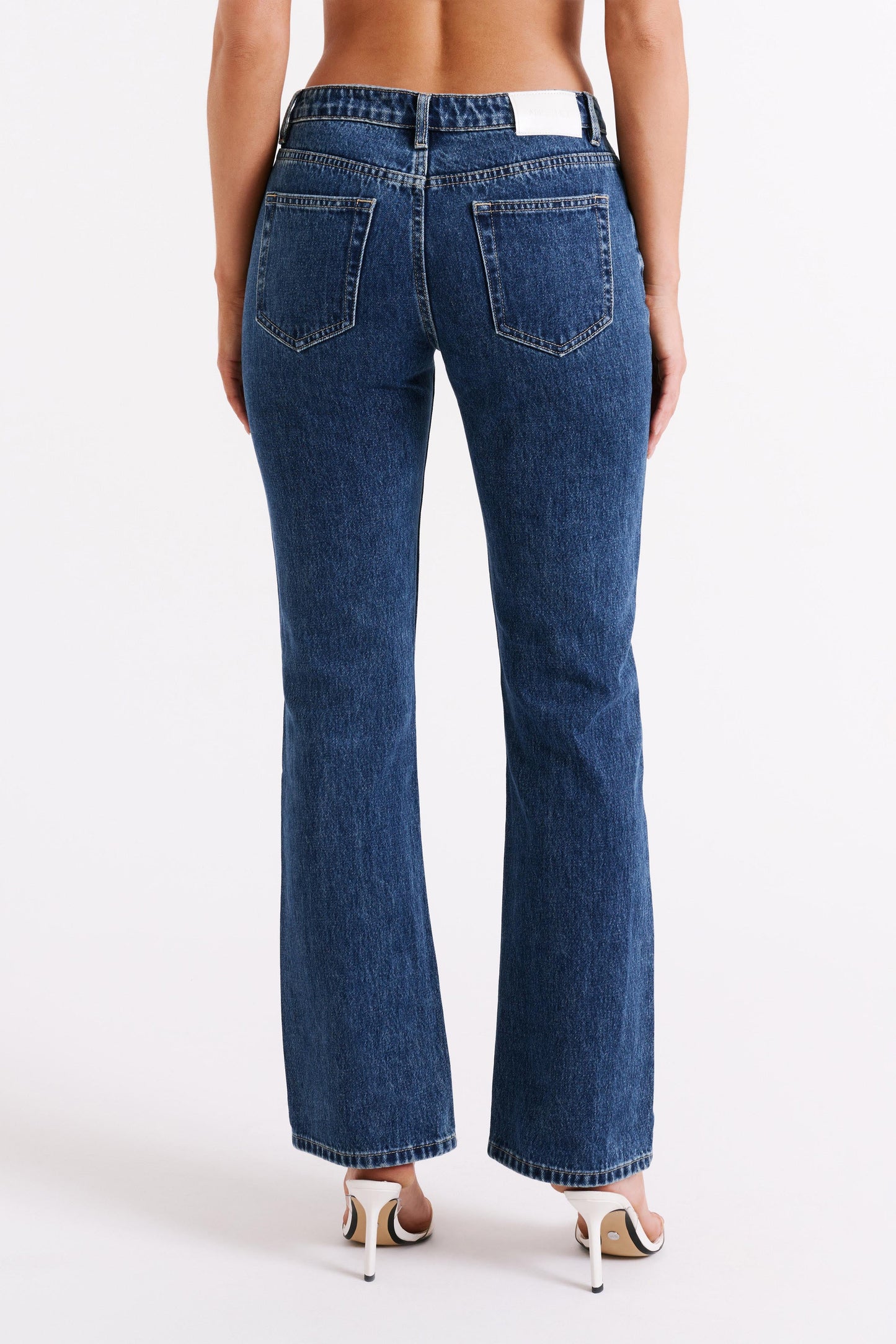 Stephy Low Rise Straight Leg Denim Jean - Dark Blue