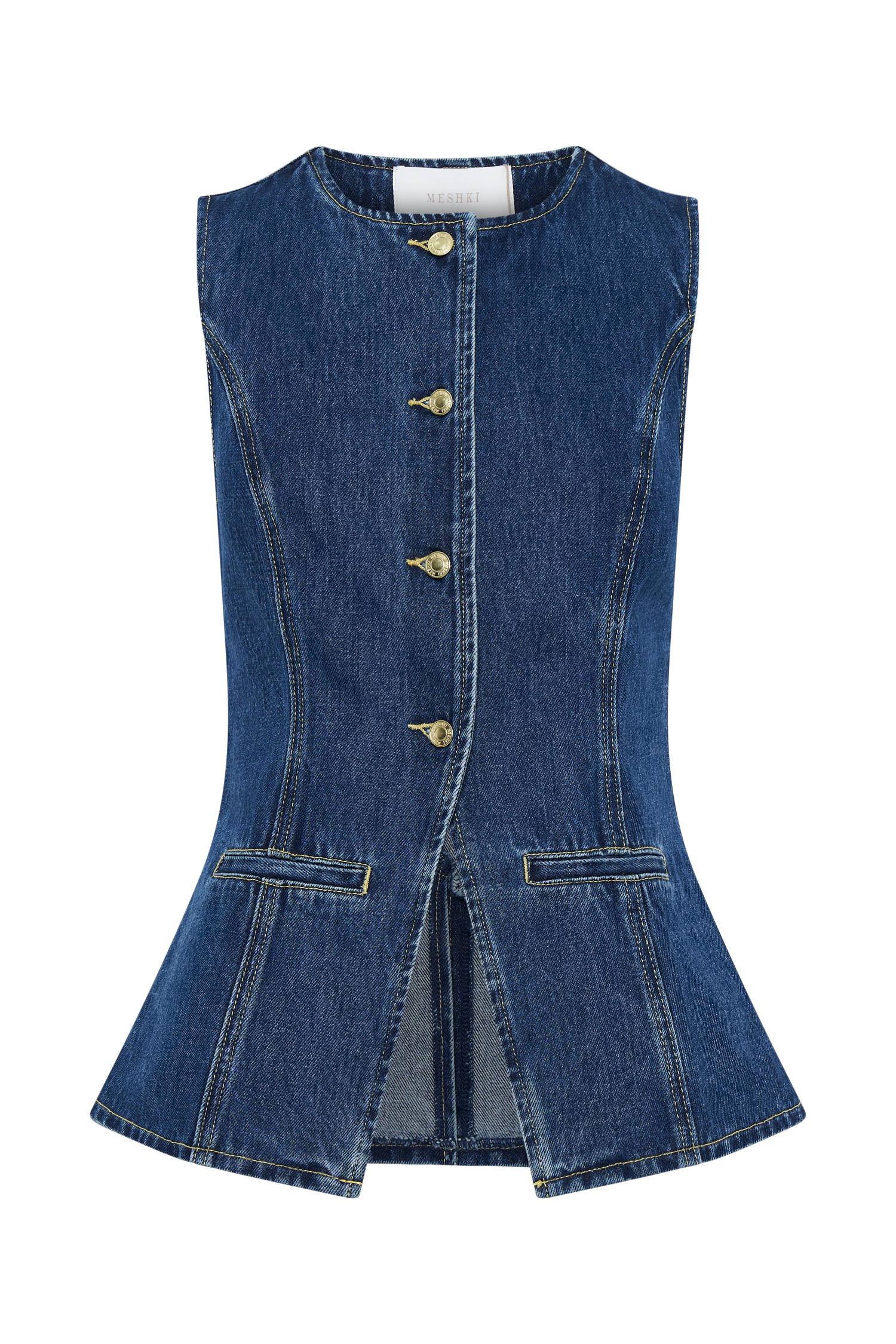 Abel Denim Button Up Top - Dark Blue #6
