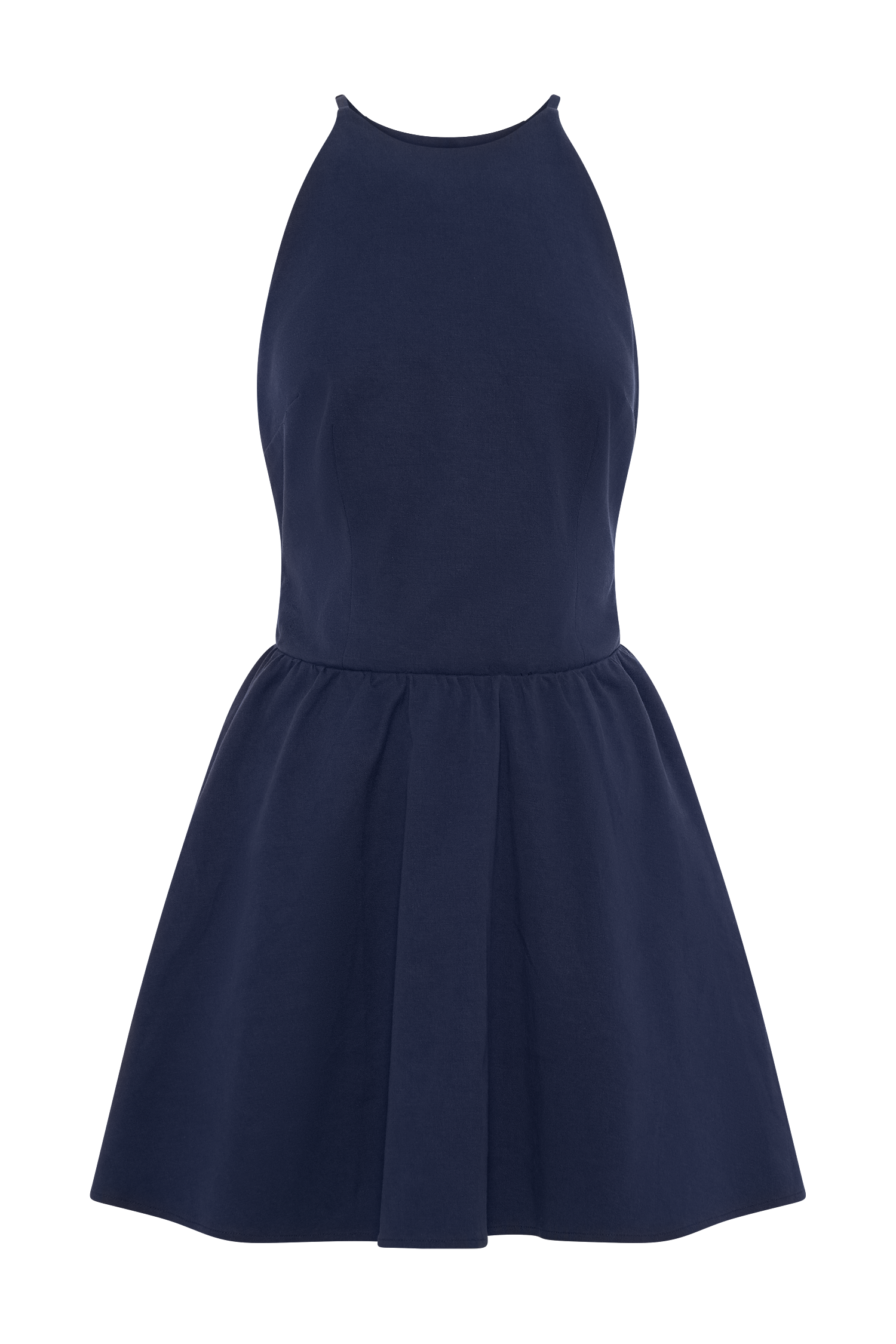 Carolina Cotton Halter Mini Dress - Navy #8