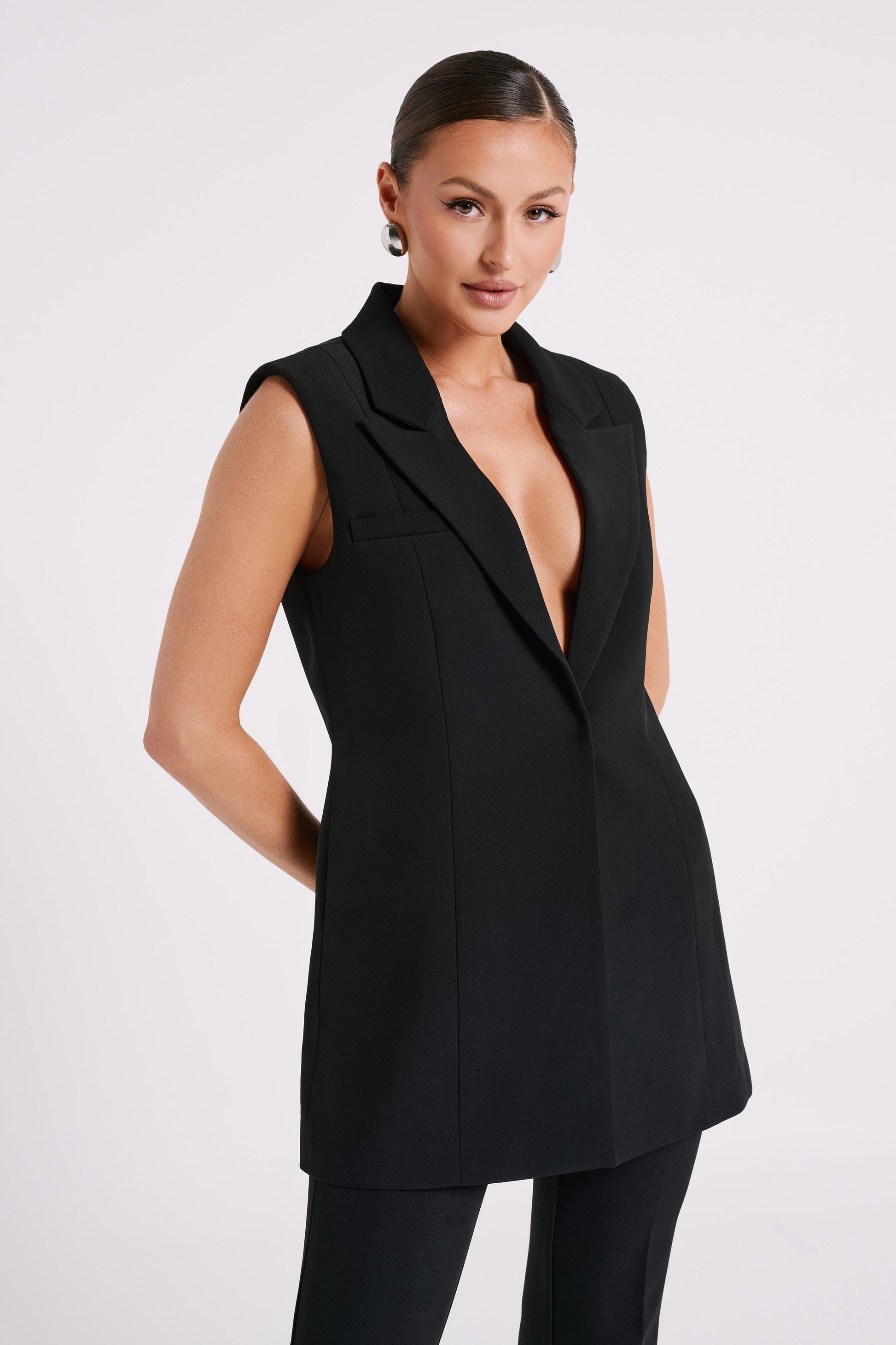 Robin Oversized Suiting Vest - Black #7