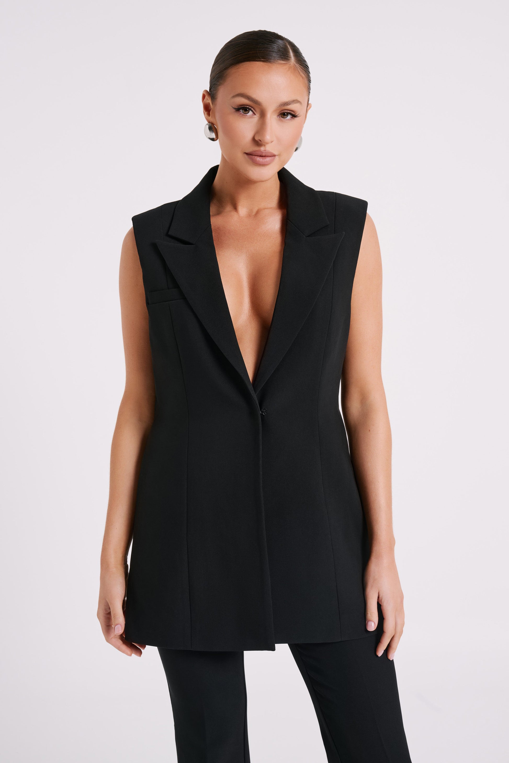 Robin Oversized Suiting Vest - Black #2