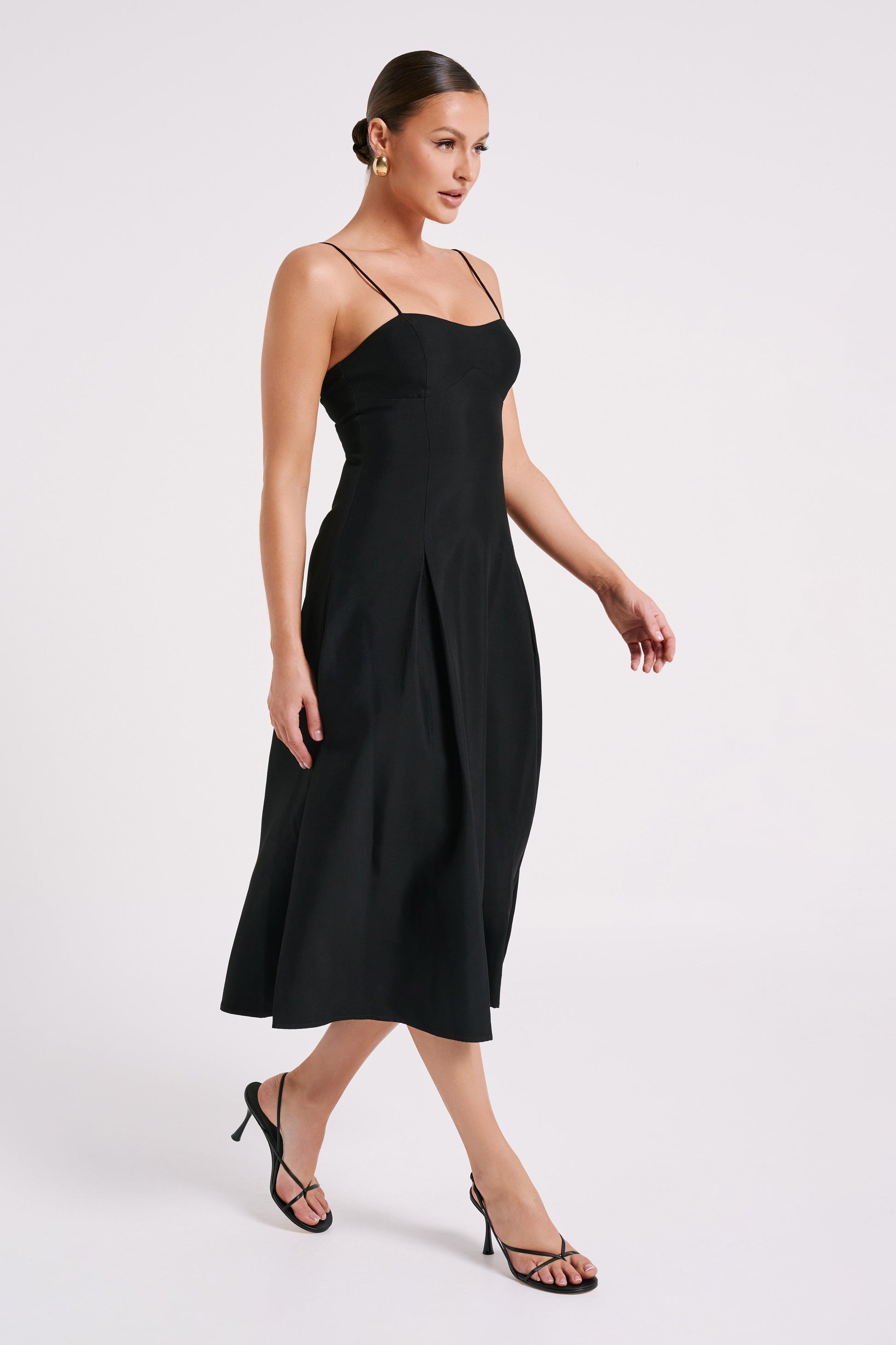 Alaina A-Line Midi Dress - Black #4