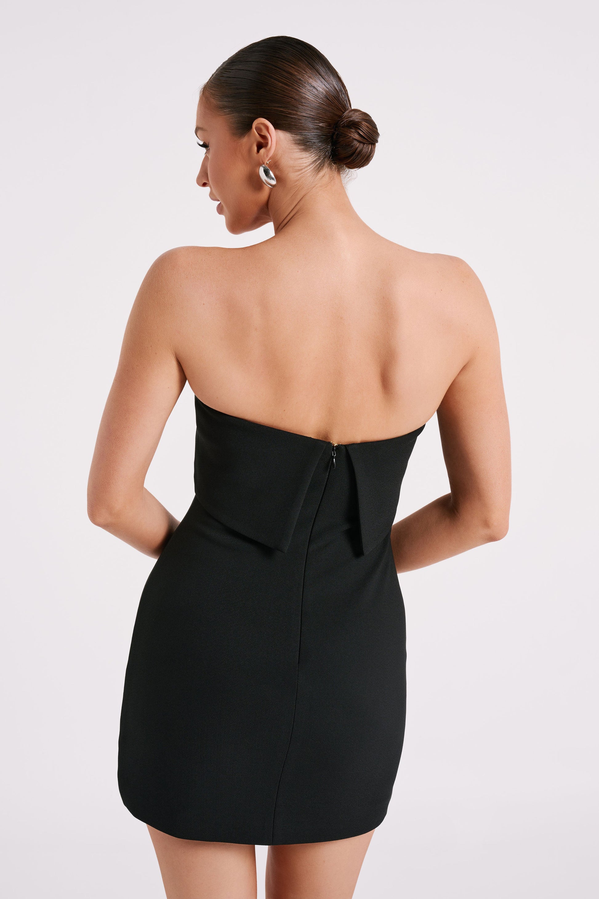 Mariska Strapless Crepe Mini Dress - Black #3