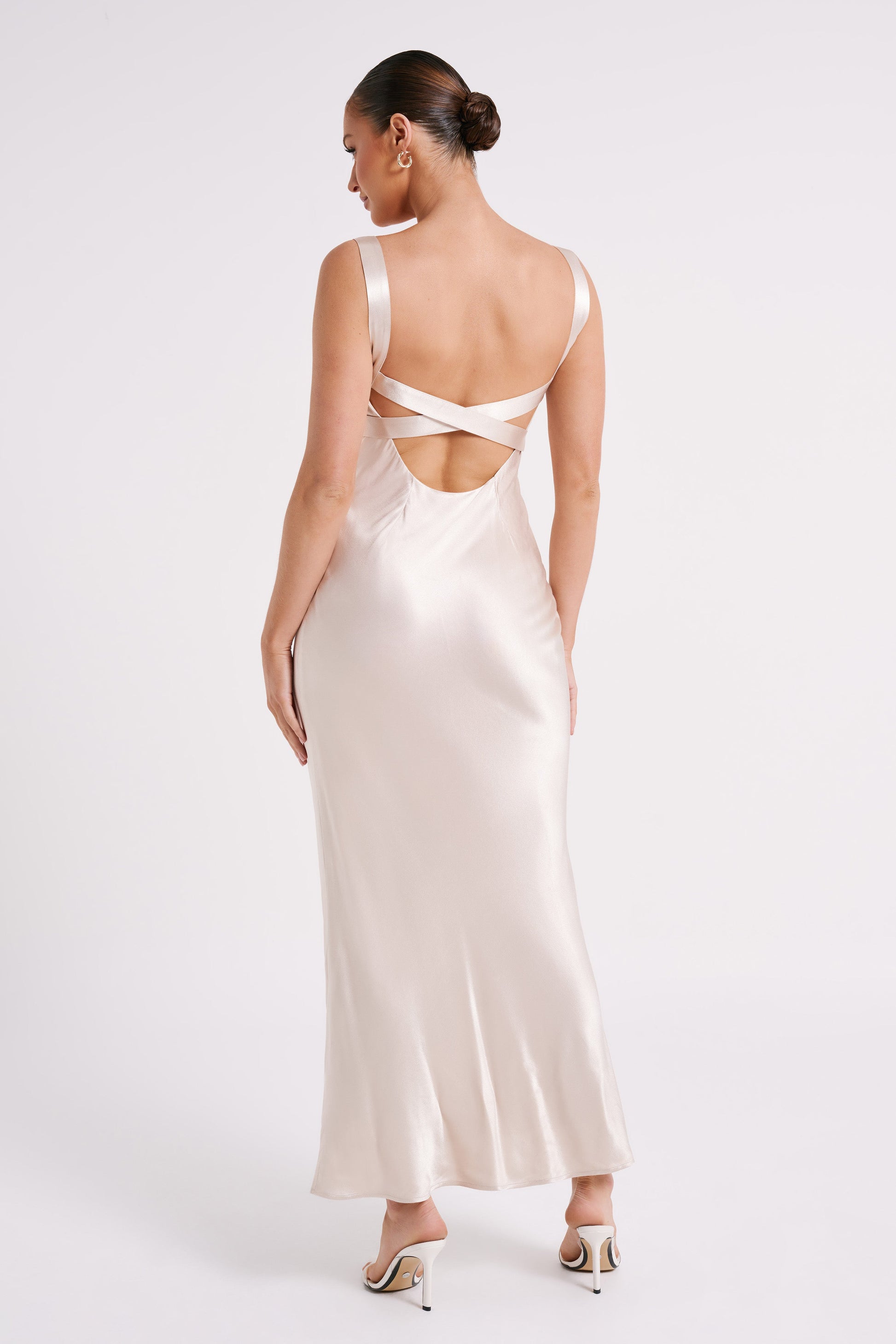 Ensley Satin Maxi Dress - Champagne #2