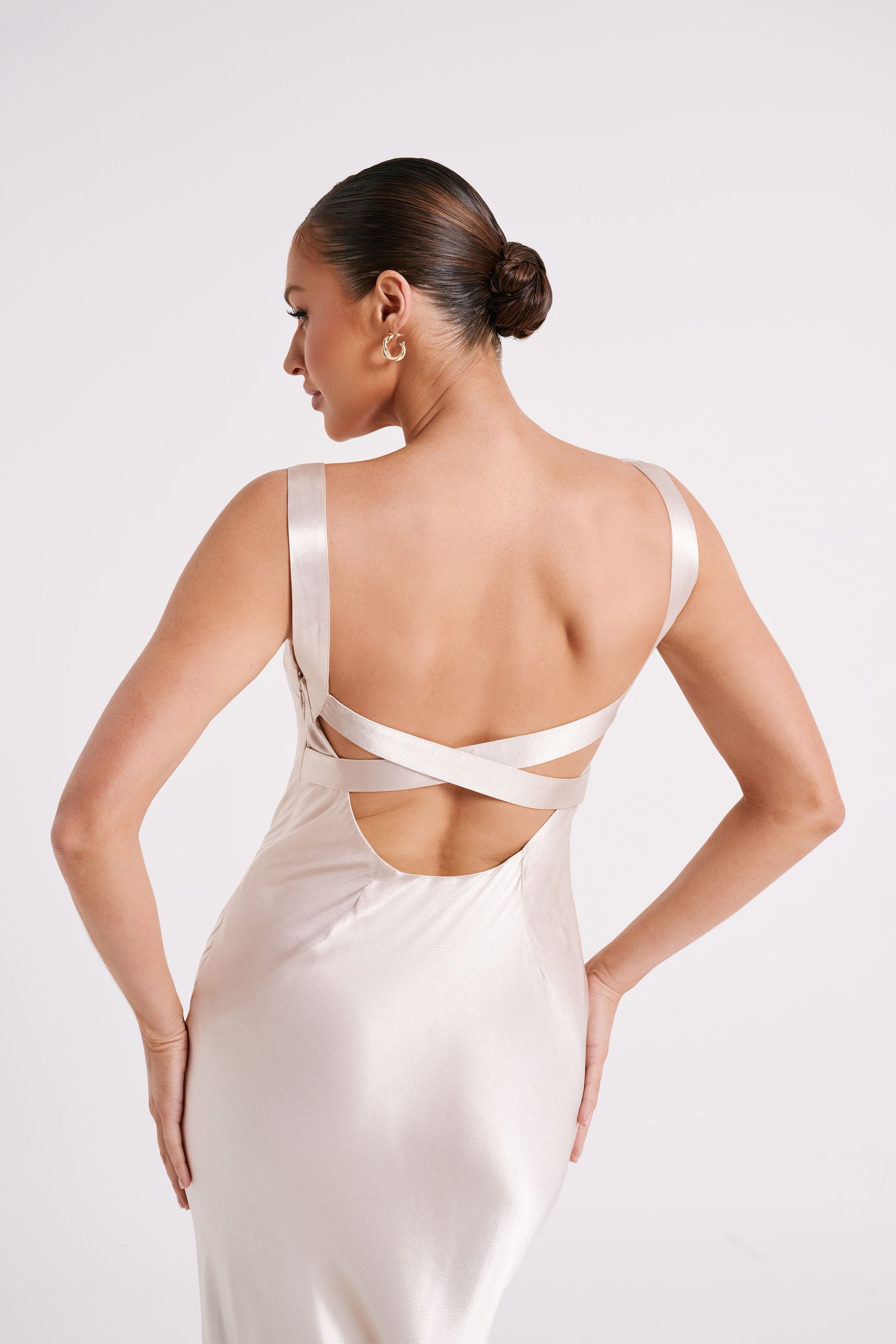 Ensley Satin Maxi Dress - Champagne #3